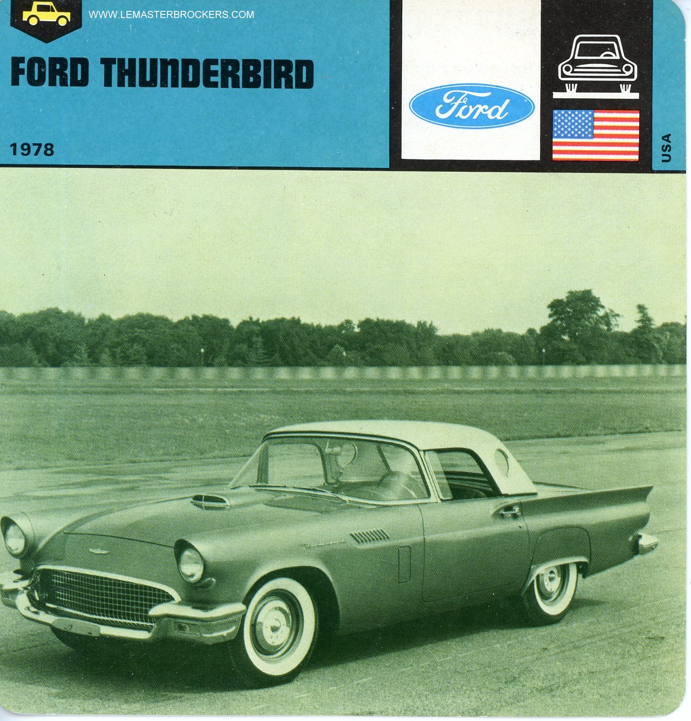 FICHE FORD THUNDERBIRD 1978 CARS-CARD