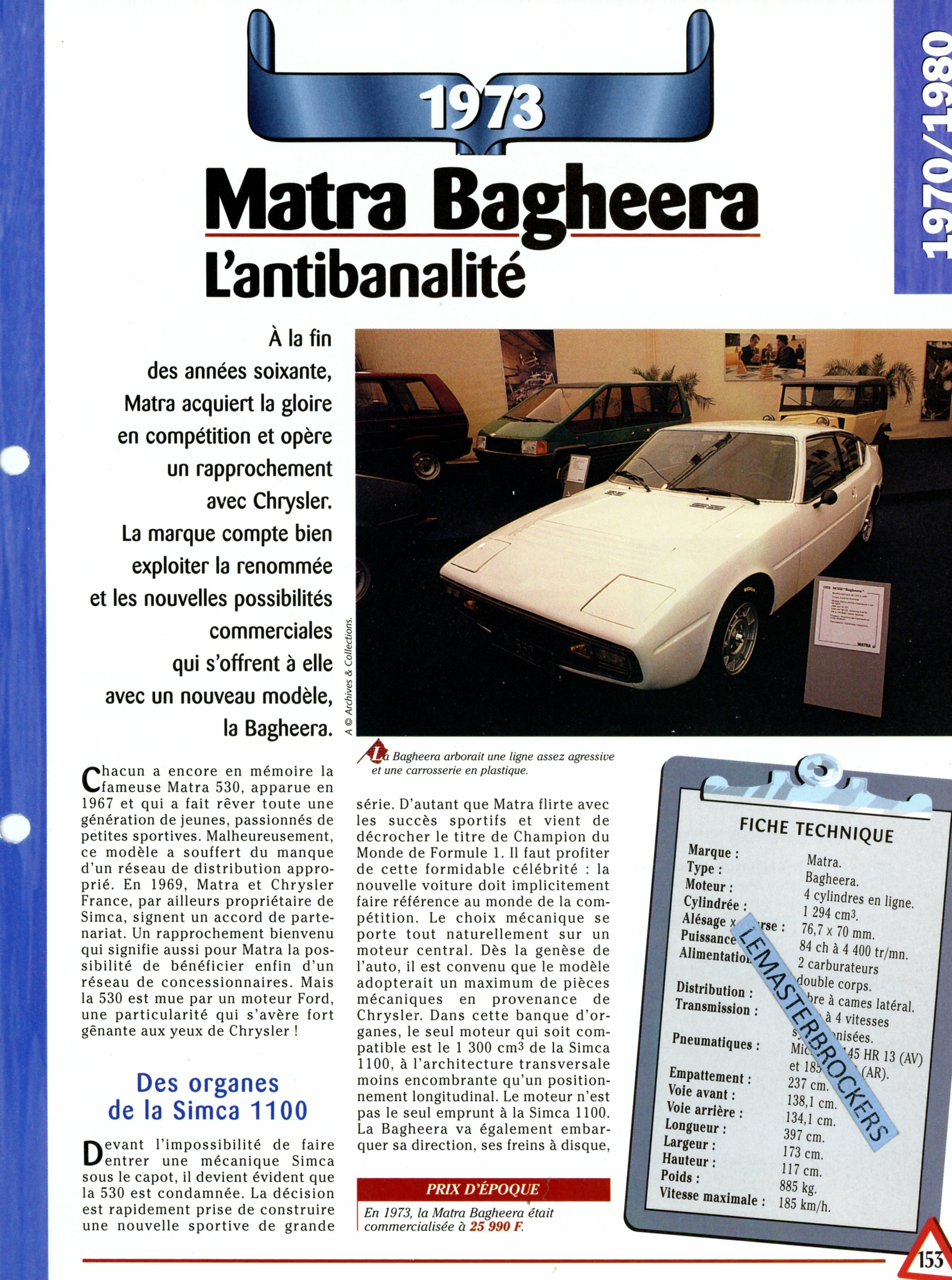 MATRA-BAGHEERA-1973-FICHE-AUTO-FICHE-TECHNIQUE-VOITURE-LEMASTERBROCKERS