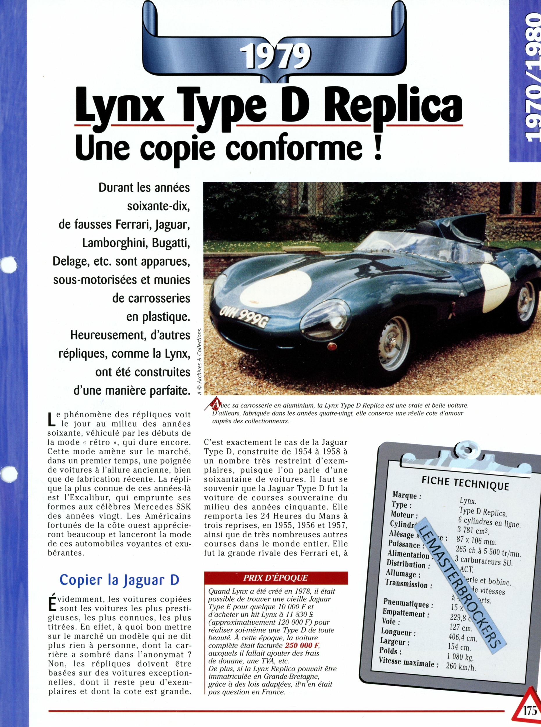 LYNX-TYPE-D-REPLICA-1979-FICHE-AUTO-FICHE-TECHNIQUE-VOITURE-LEMASTERBROCKERS