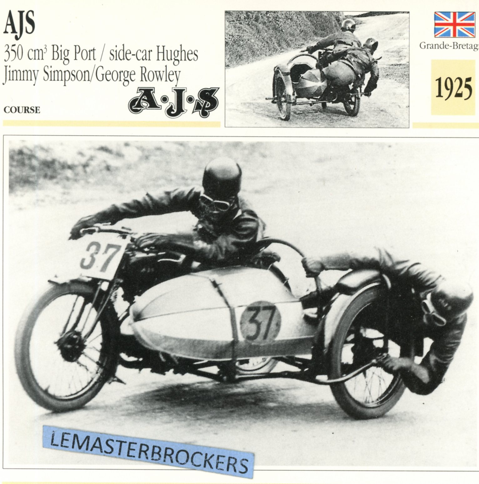 AJS-BJG-PORT-SIDE-CAR-HUGHES-1925-CARTE-CARD-FICHE-MOTO-LEMASTERBROCKERS