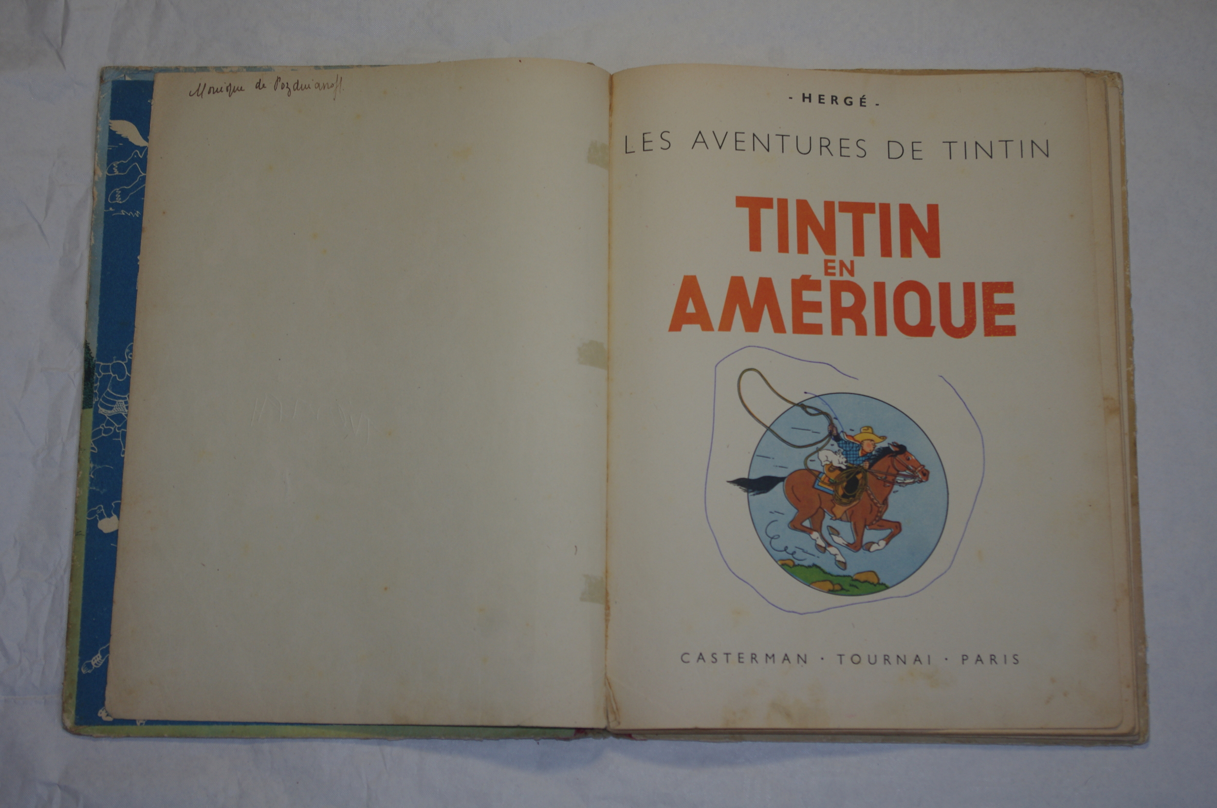 TINTIN-EN-AMÉRIQUE-B1-VIEUX-ABLUM-HERGÉ-1946-BD-EO-LEMASTERBROCLERS