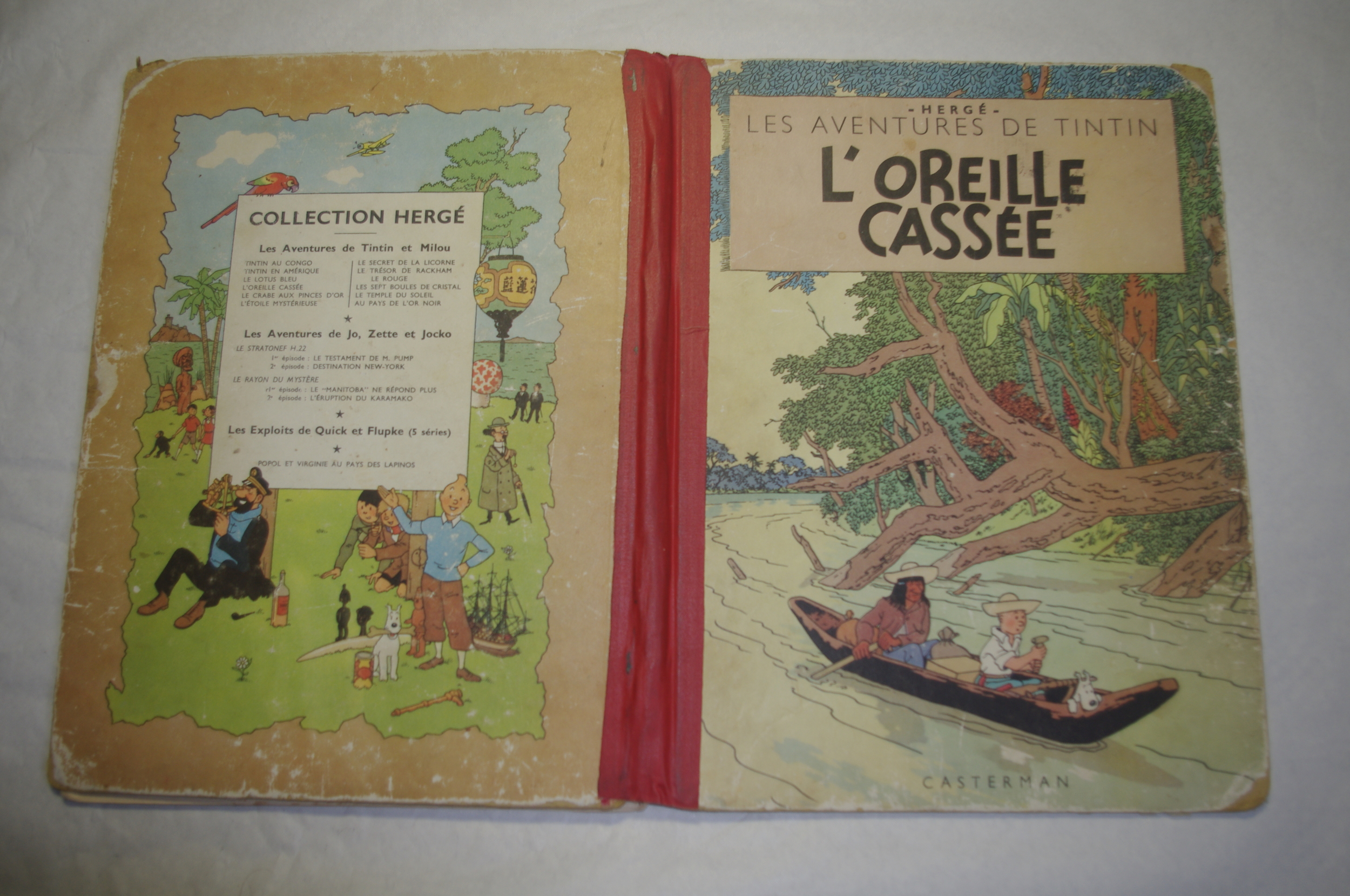 BD TINTIN LOREILLE CASSÉE 1952 B3 FEUILLAGE BLEU LEMASTERBROCKERS