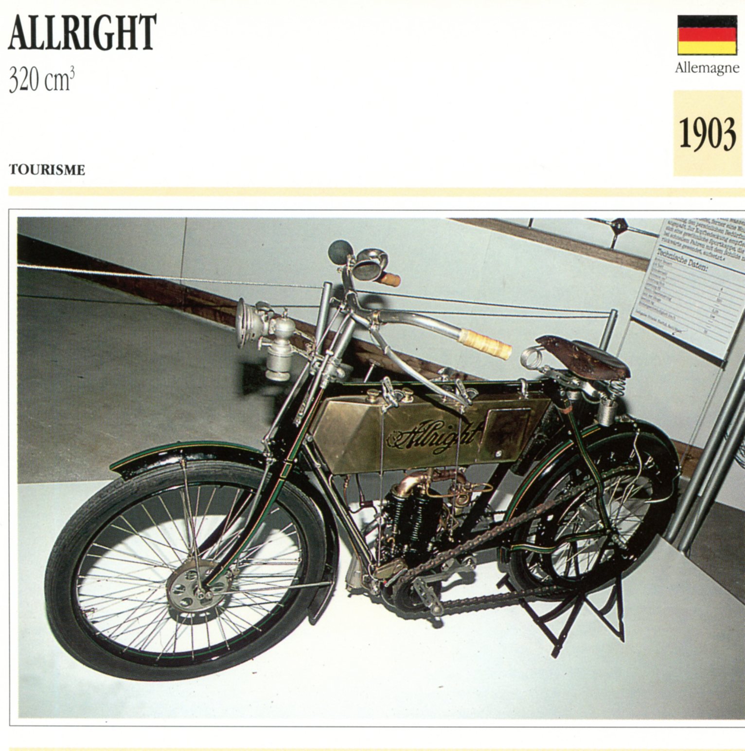 ALLRIGHT 1903-CARTE-CARD-FICHE-MOTO-LEMASTERBROCKERS