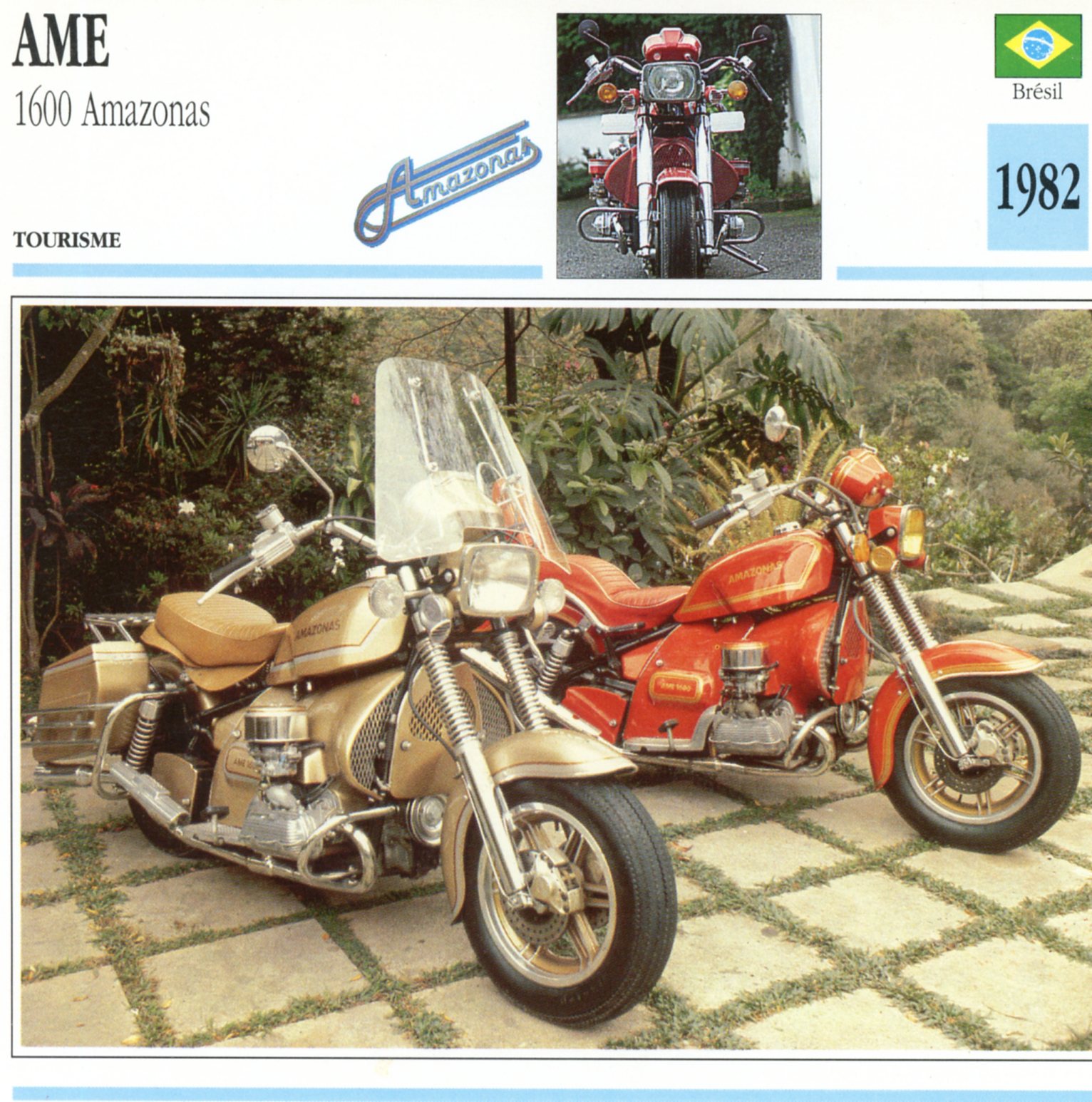 AME 1600 AMAZONAS 1982-CARTE-CARD-FICHE-MOTO-LEMASTERBROCKERS