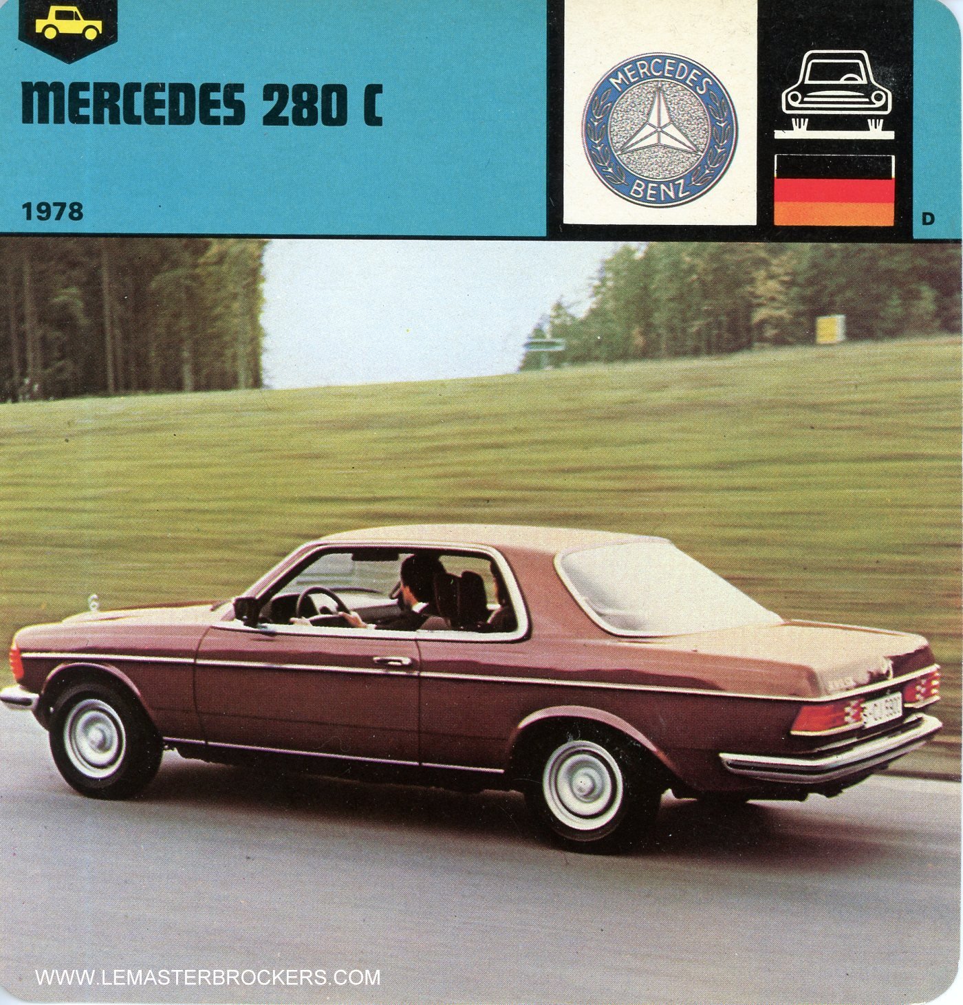 FICHE AUTO MERCEDES 280 C - 1978