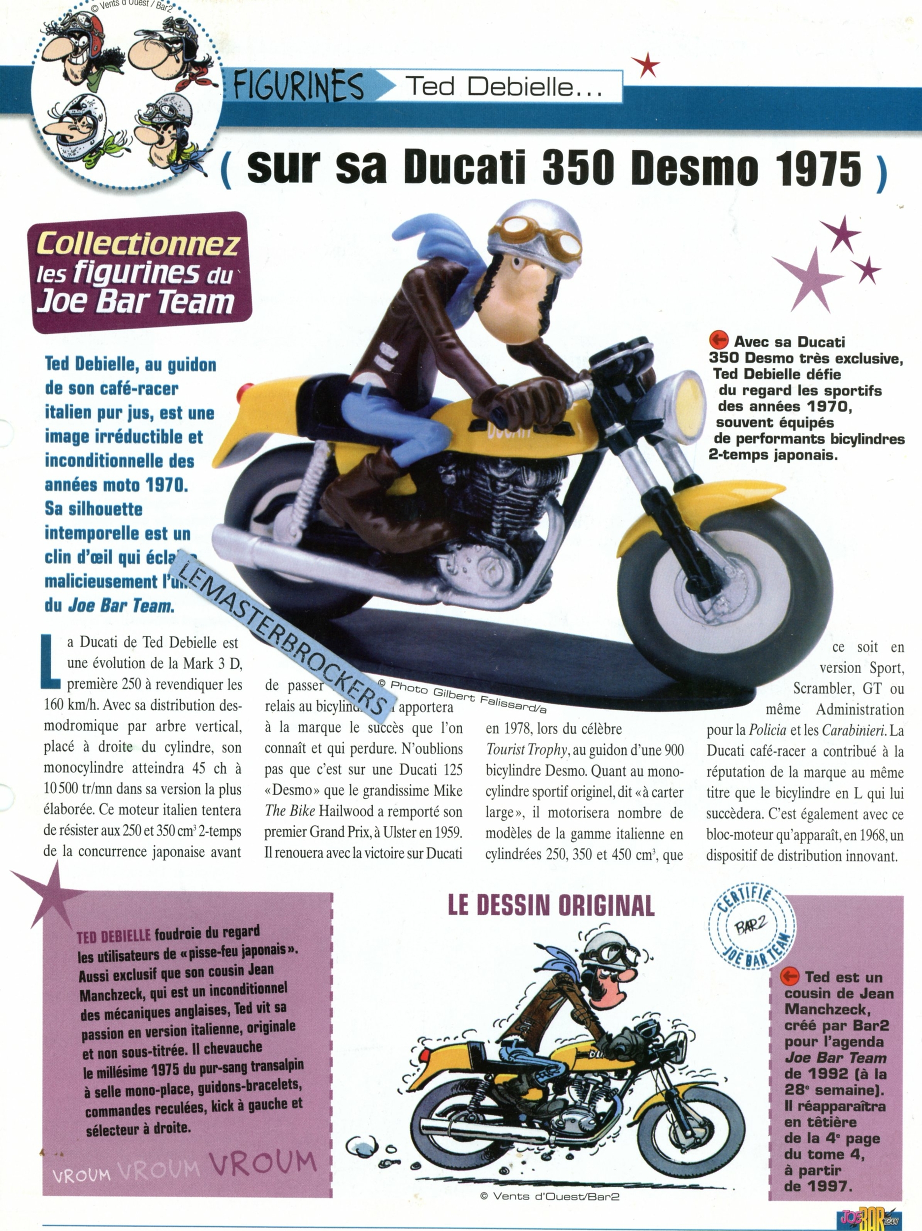 DUCATI 350 DESMO 1975 -JOE-BAR-TEAM-FICHE MOTO-LEMASTERBROCKERS