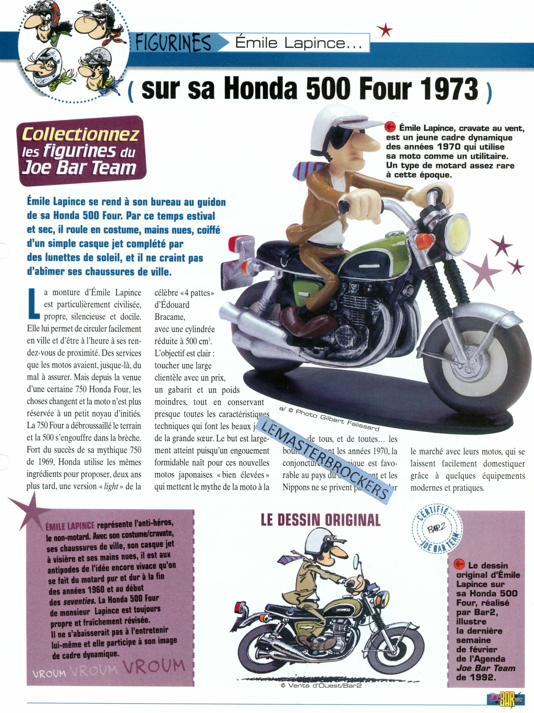 HONDA 500 FOUR 1973 JOE BAR TEAM ÉMILE LAPINCE - FICHE MOTO-LEMASTERBROCKERS