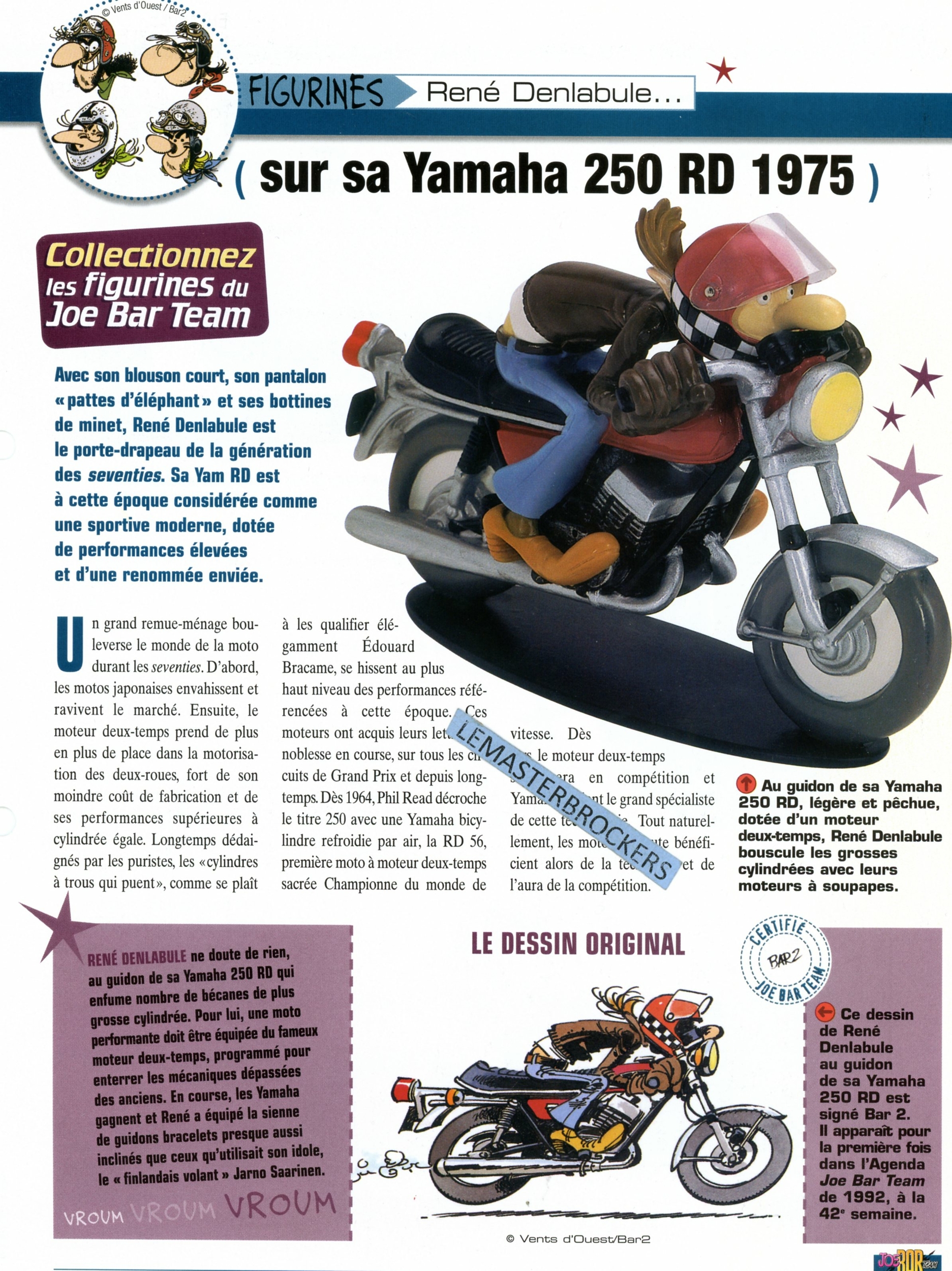 YAMAHA 250 RD 1975 JOE BAR TEAM RENÉ DENLABULE FICHE MOTO