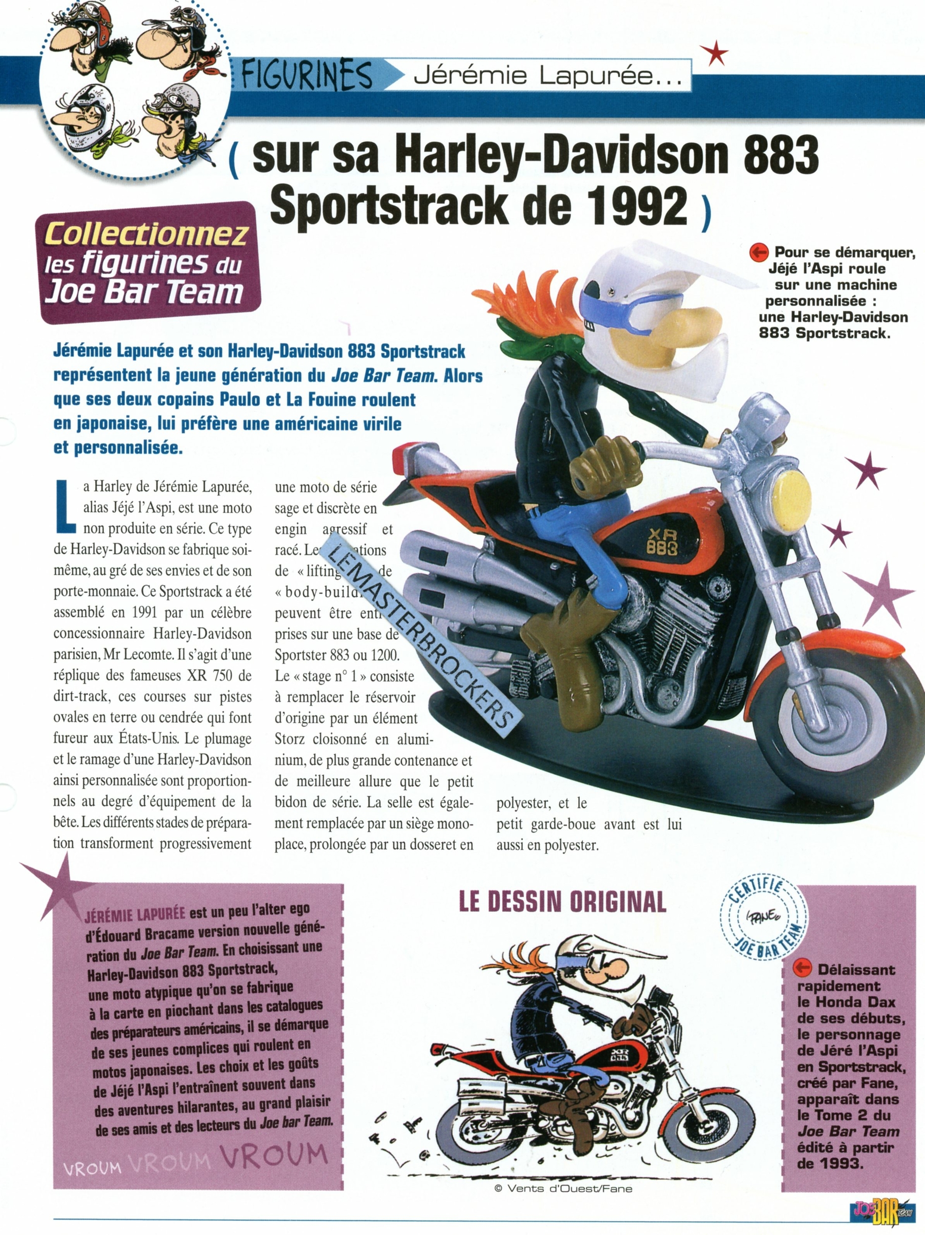 HARLEY DAVIDSON 883 SPORTSTRAK 1992 JOE BAR TEAM JÉRÉMIE LAPURÉE FICHE MOTO-LEMASTERBROCKERS