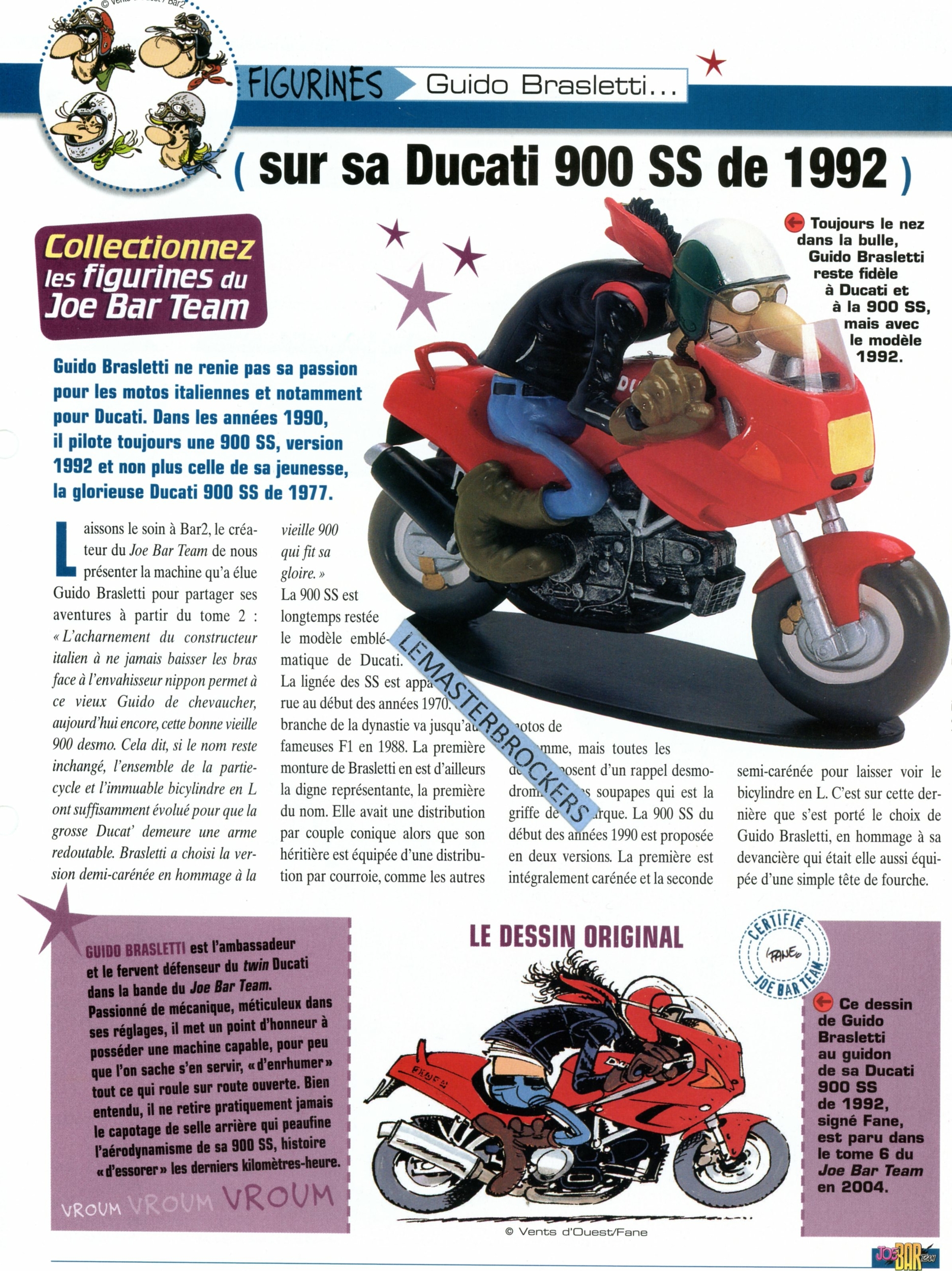 DUCATI 900 SS 1992 JOE BAR TEAM GUIDO BRASLETTI FICHE MOTO-LEMASTERBROCKERS