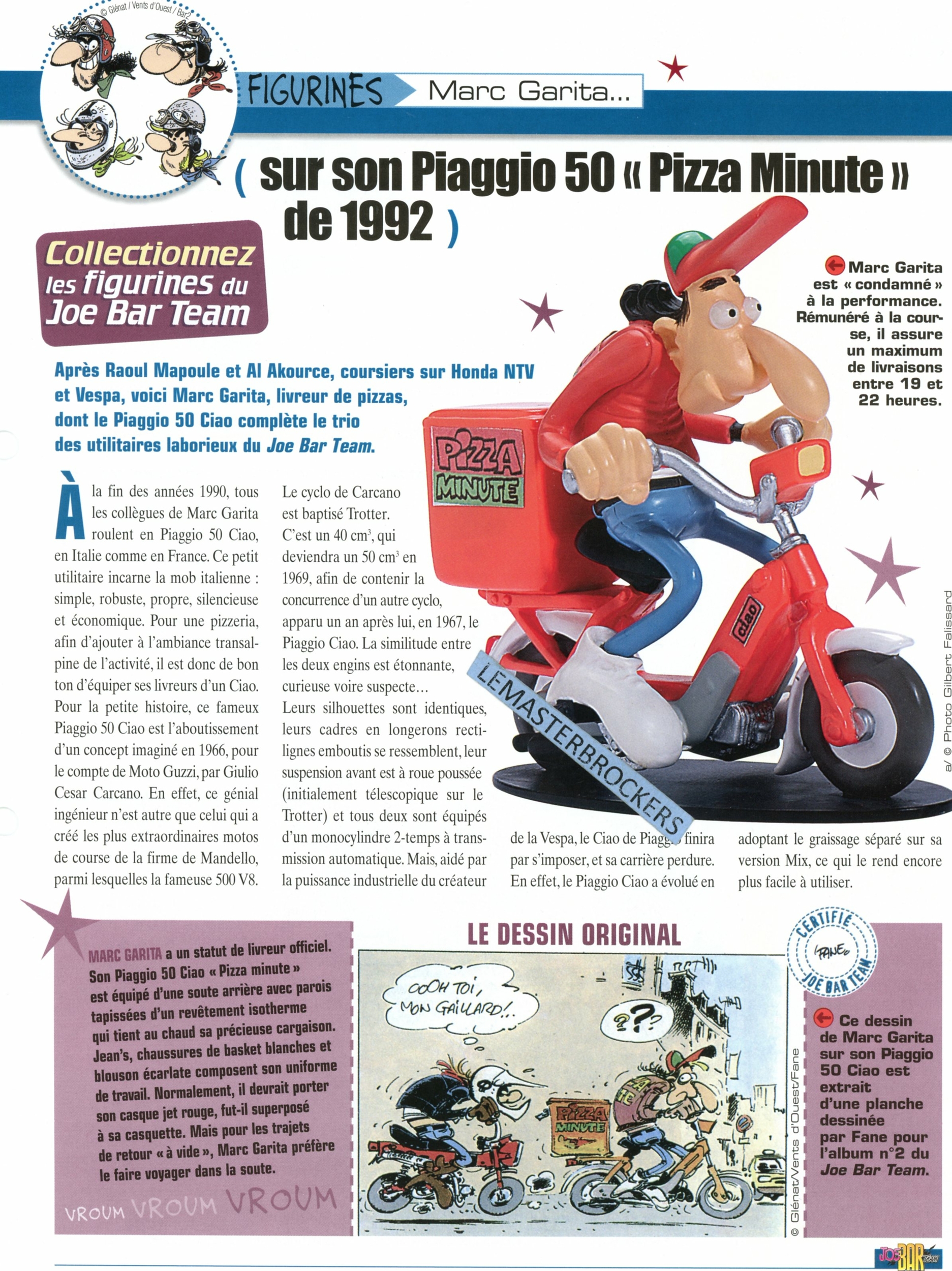 PIAGGIO 50 PIZZA MINUTE 1992 JOE BAR TEAM MARC GARITA - FICHE CYCLOMOTEUR-LEMASTERBROCKERS