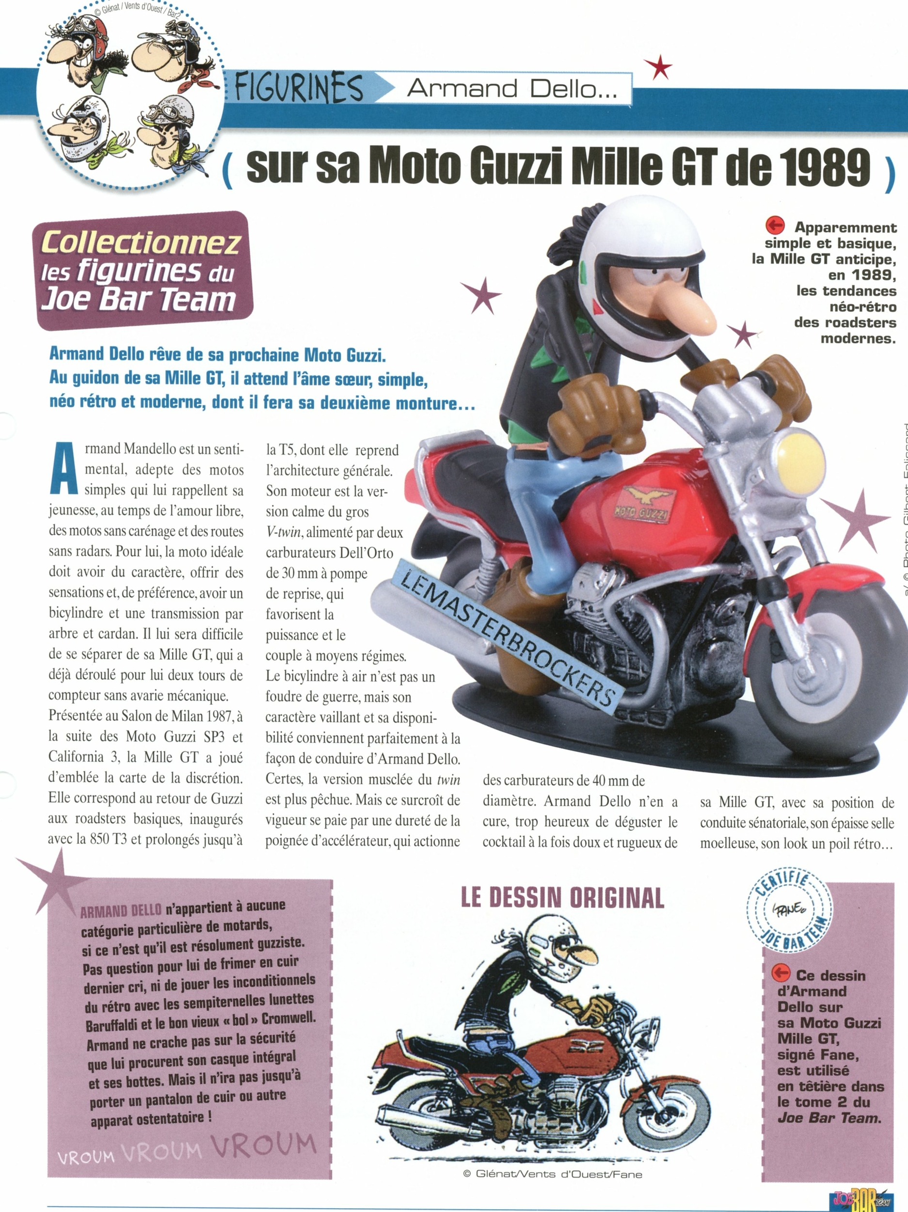 MOTO GUZZI MILLE GT DE 1989 JOE BAR TEAM ARMAND DELLO - FICHE MOTO-LEMASTERBROCKERS