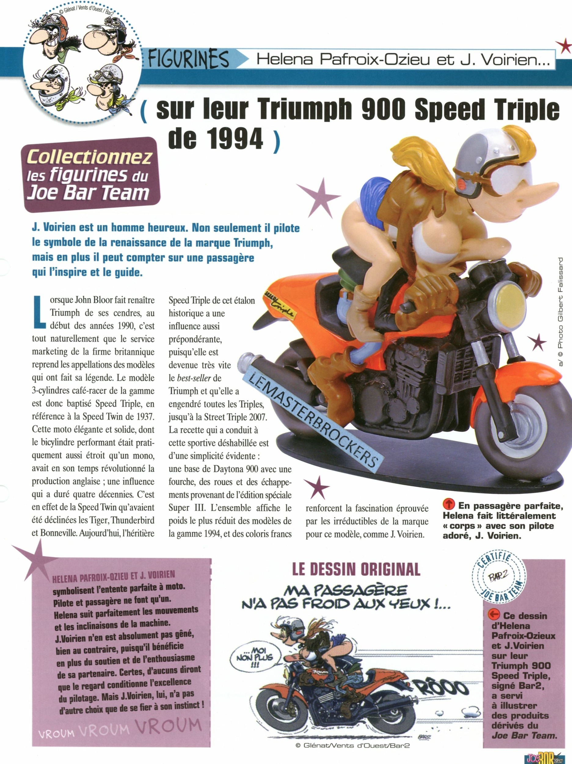 TRIUMPH 900 SPEED TRIPLE 1994 JOE BAR TEAM PAFROIX-OZIEU ET VOIRIEN - FICHE MOTO