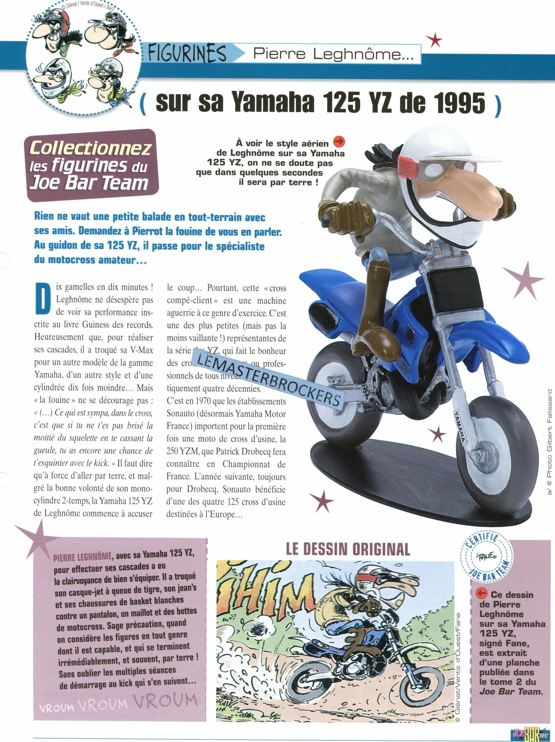 YAMAHA YZ 125 DE 1995 JOE BAR TEAM PIERRE LEGHNÔME - FICHE MOTO