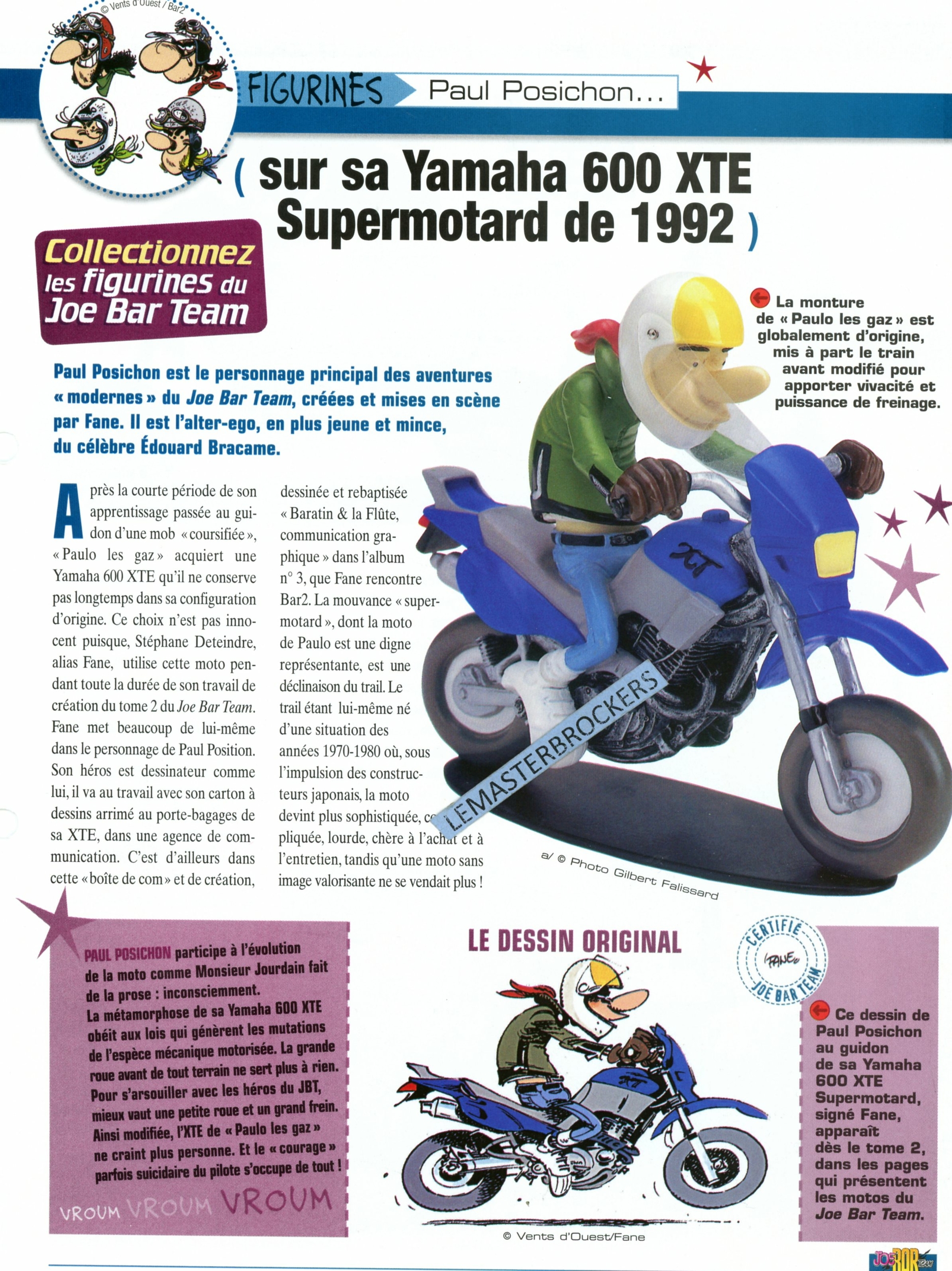 YAMAHA 600 XTE 1992 JOE BAR TEAM PAUL POSICHON - FICHE MOTO SUPERMOTARD