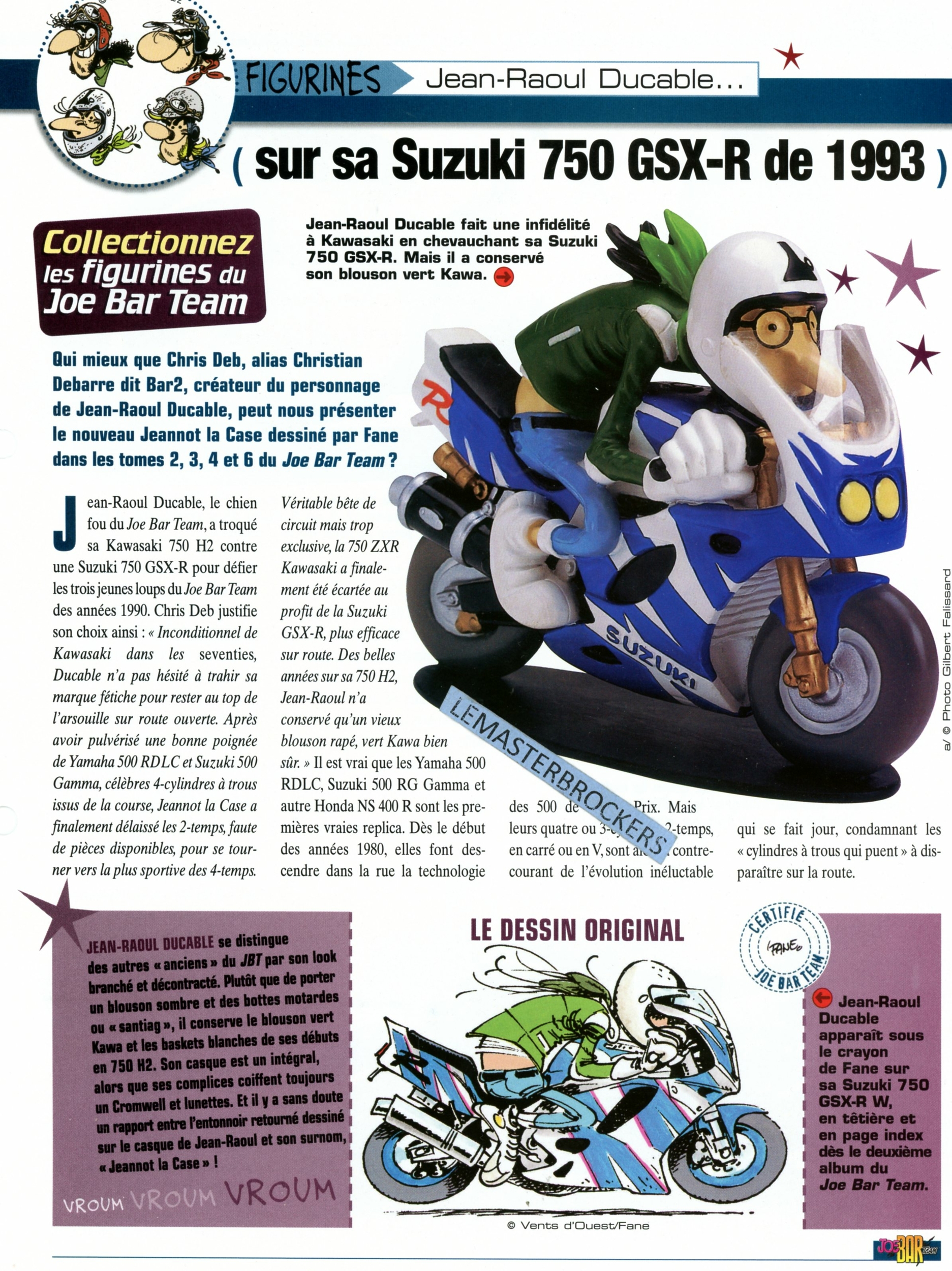 SUZUKI 750 GSX-R 1993 JOE BAR TEAM JEAN-RAOUL DUCABLE - FICHE MOTO -LEMASTERBROCKERS