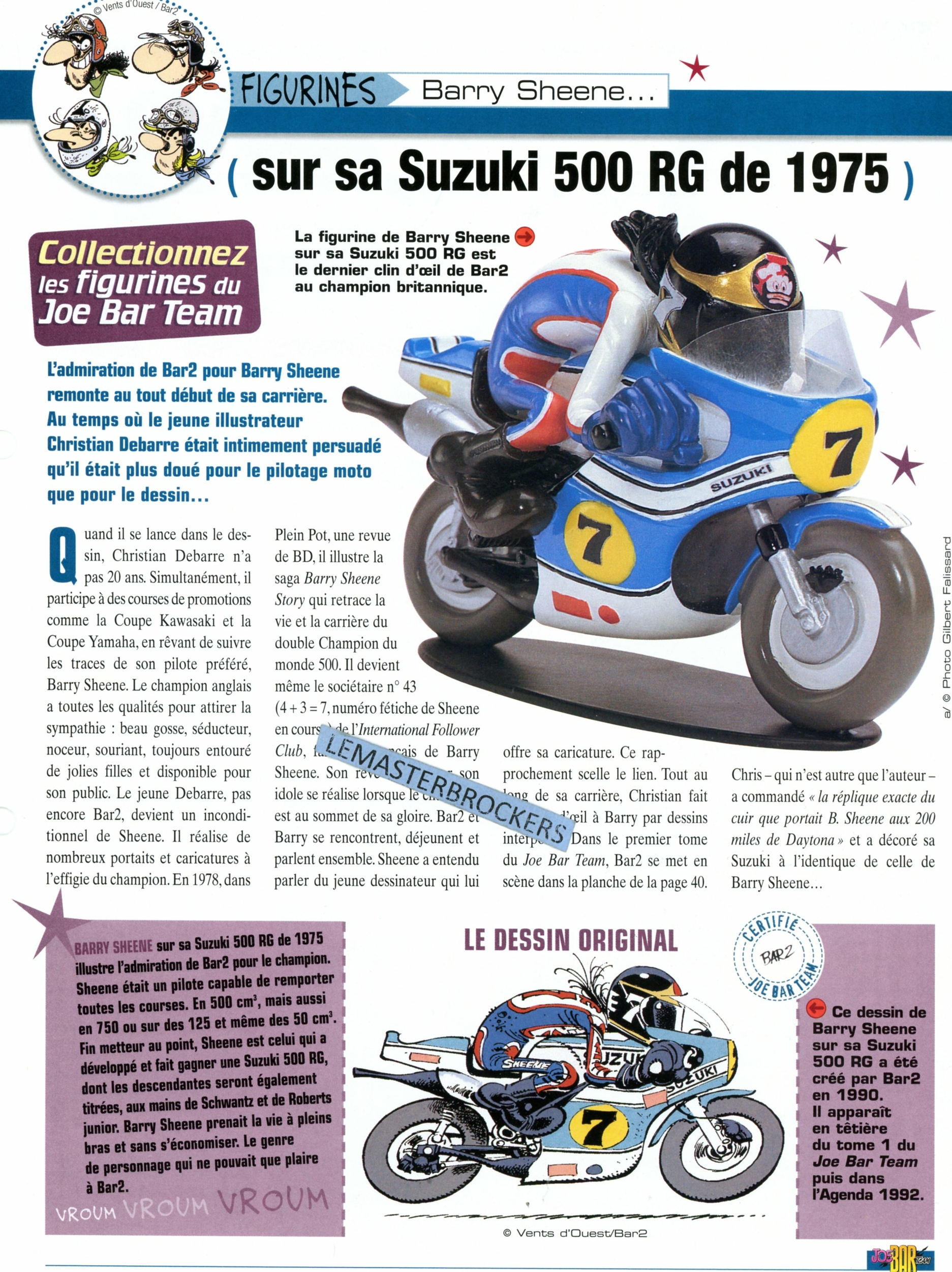 SUZUKI RG 500 1975 JOE BAR TEAM BARRY SHEENE - FICHE MOTO