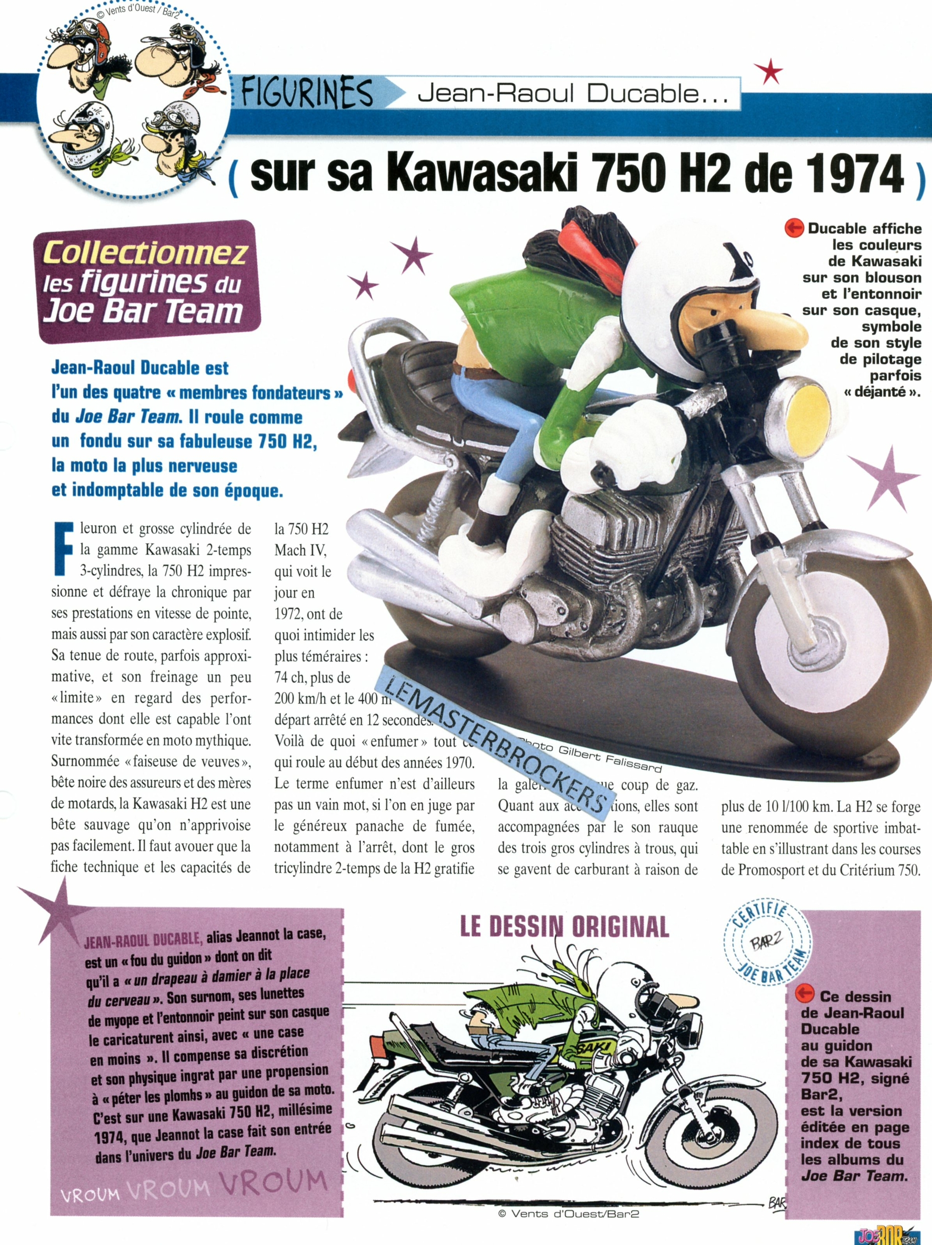 KAWASAKI 750 H2 1974 JOE BAR TEAM JEAN-RAOUL DUCABLE - FICHE MOTO -LEMASTERBROCKERS