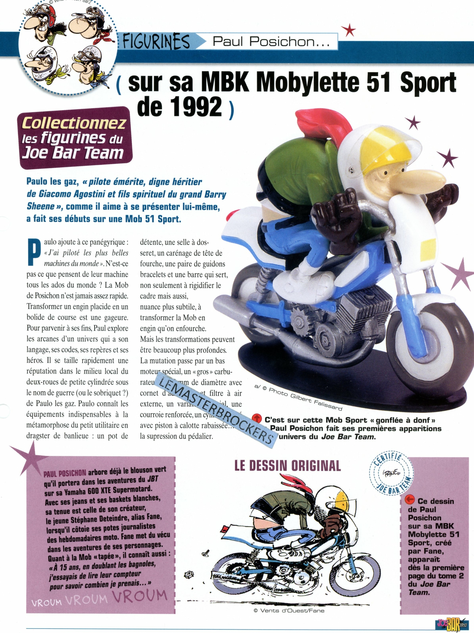 MBK MOBYLETTE 51 SPORT 1992 JOE BAR TEAM PAUL POSICHON - FICHE MOTO-LEMASTERBROCKERS-CLYCLOMOTEUR-CYCLO-MOB