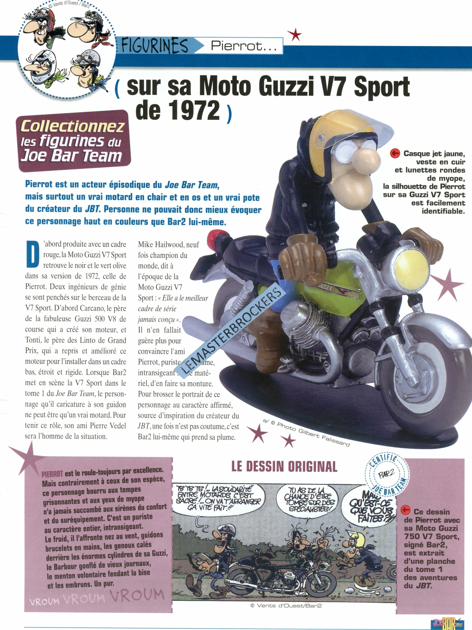MOTO GUZZI V7 SPORT 1972 JOE BAR TEAM PIERROT - FICHE MOTO-LEMASTERBROCKERS
