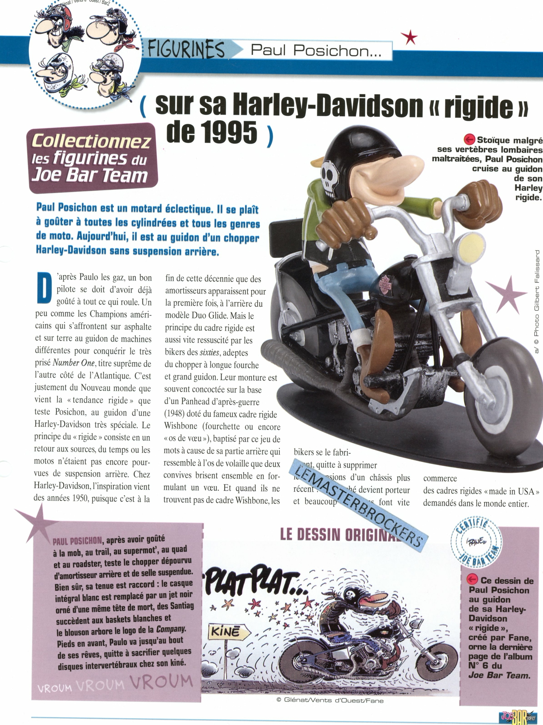 HARLEY DAVIDSON RIGIDE 1995 JOE BAR TEAM PAUL POSICHON - FICHE MOTO-LEMASTERBROCKERS