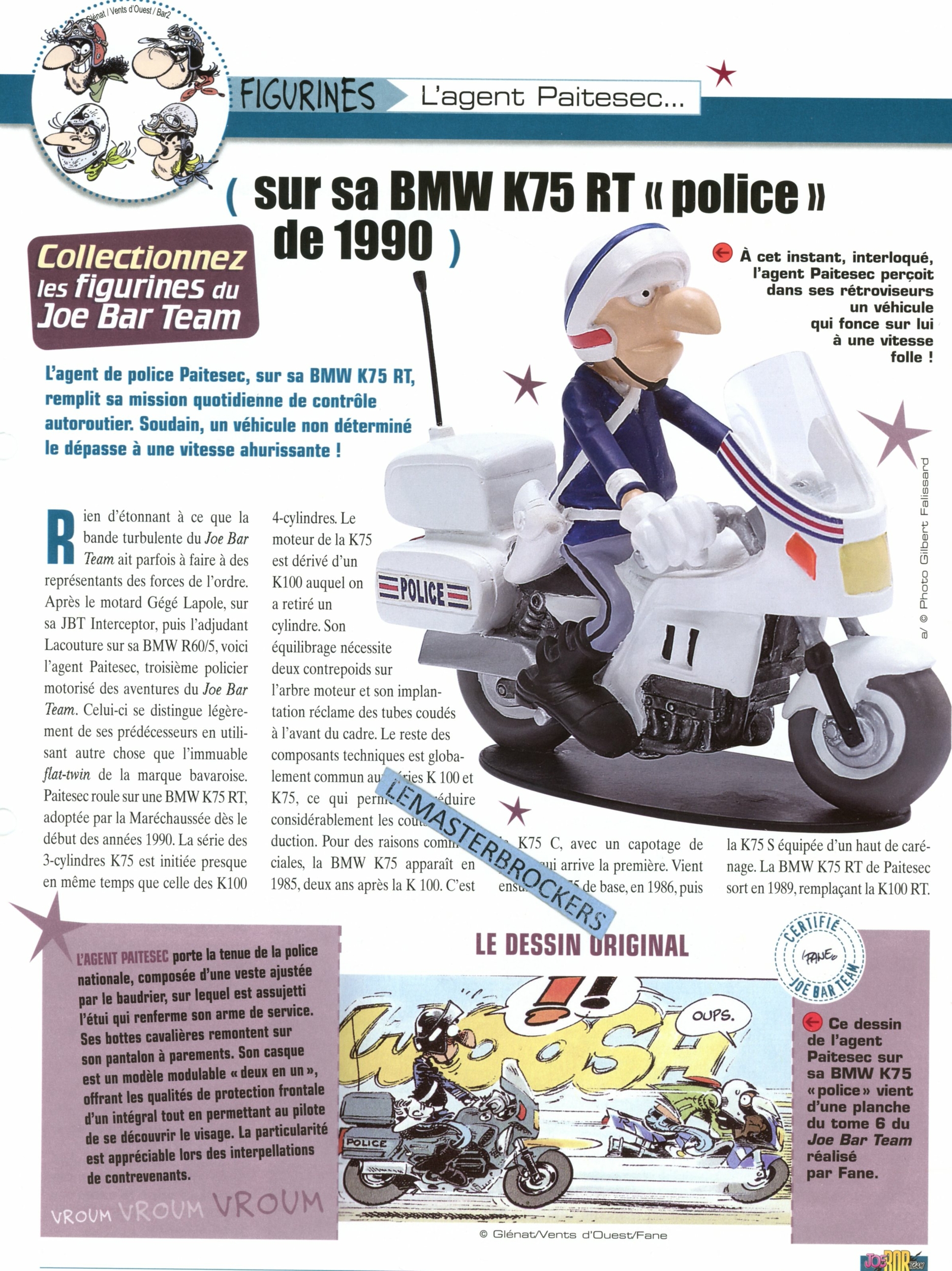 BMW K75 RT POLICE 1990 JOE BAR TEAM AGENT PAITESEC - FICHE MOTO-LEMASTERBROCKERS