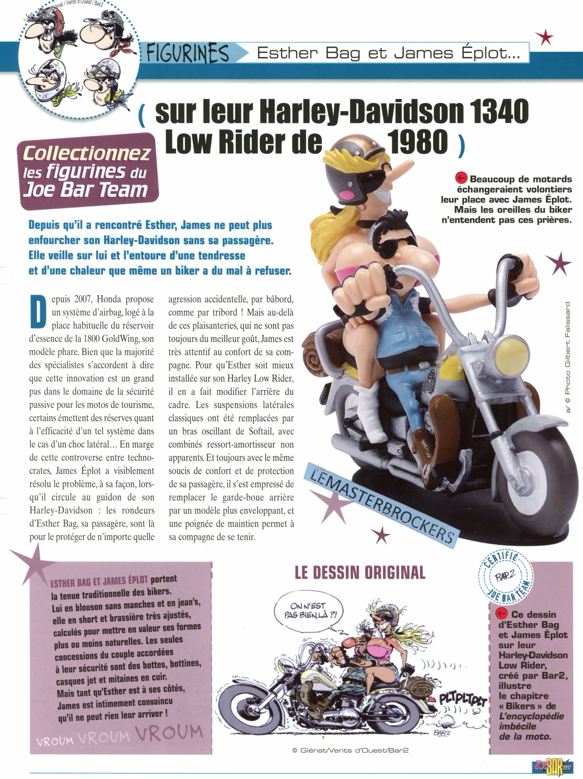 HARLEY DAVIDSON RIGIDE 1995 JOE BAR TEAM PAUL POSICHON - FICHE MOTO-LEMASTERBROCKERS