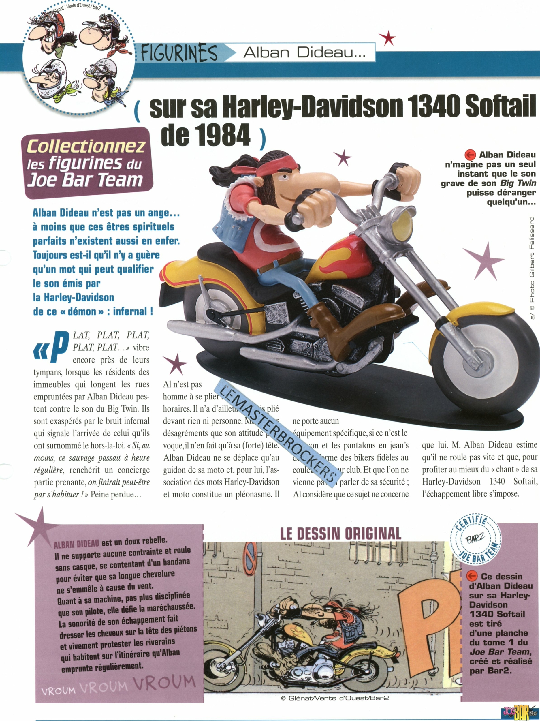 HARLEY DAVIDSON 1340 SOFTAIL 1984 JOE BAR TEAM ALBAN DIDEAU - FICHE MOTO-LEMASTERBROCKERS