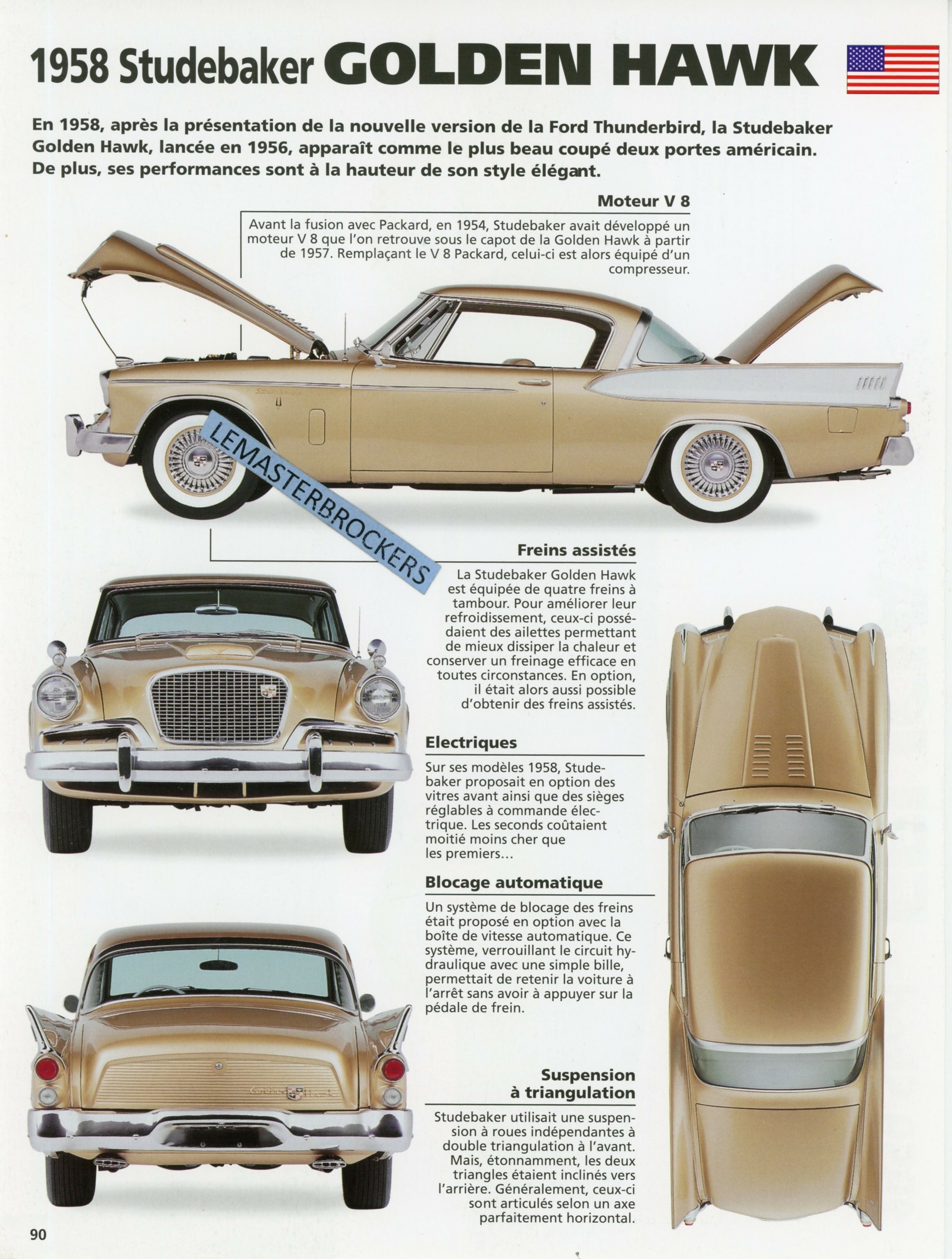 FICHE AUTO STUDEBAKER GOLDEN HAWK LEMASTERBROCKERS