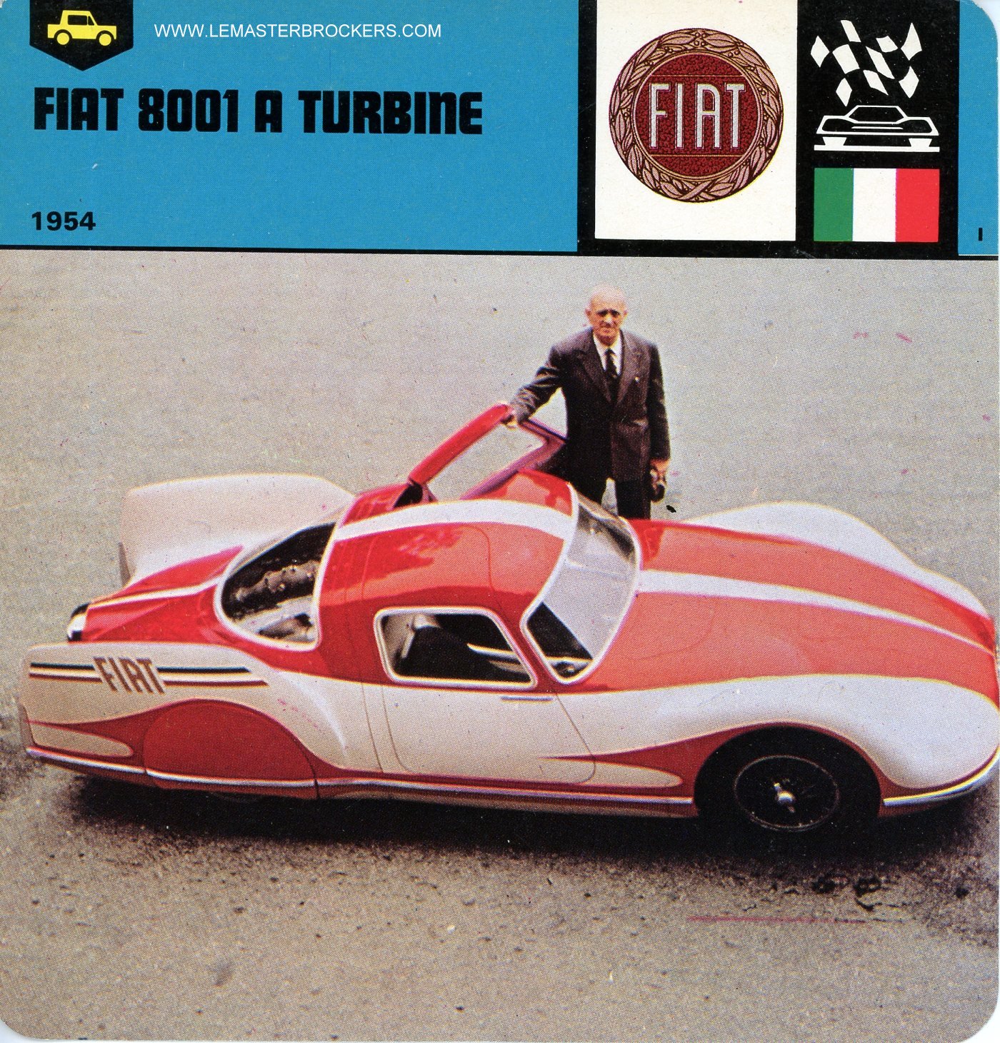 FICHE FIAT 8001 A TURBINE 1954