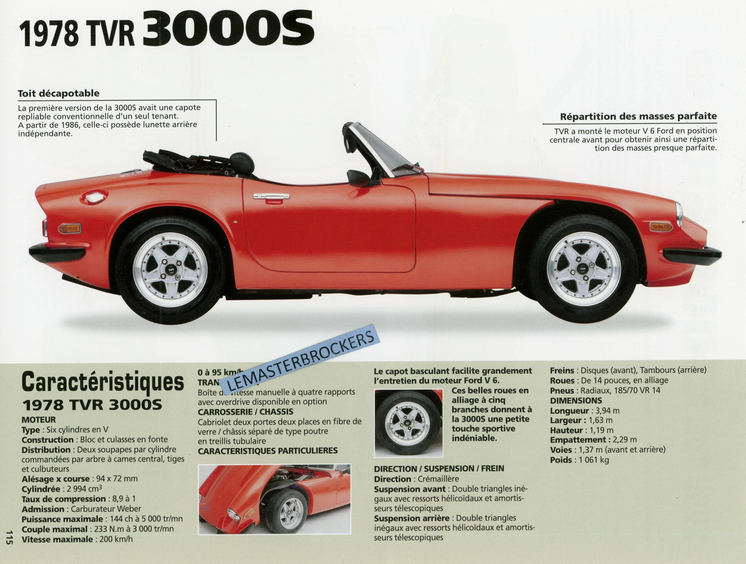 FICHE AUTO TVR 3000 LEMASTERBROCKERS