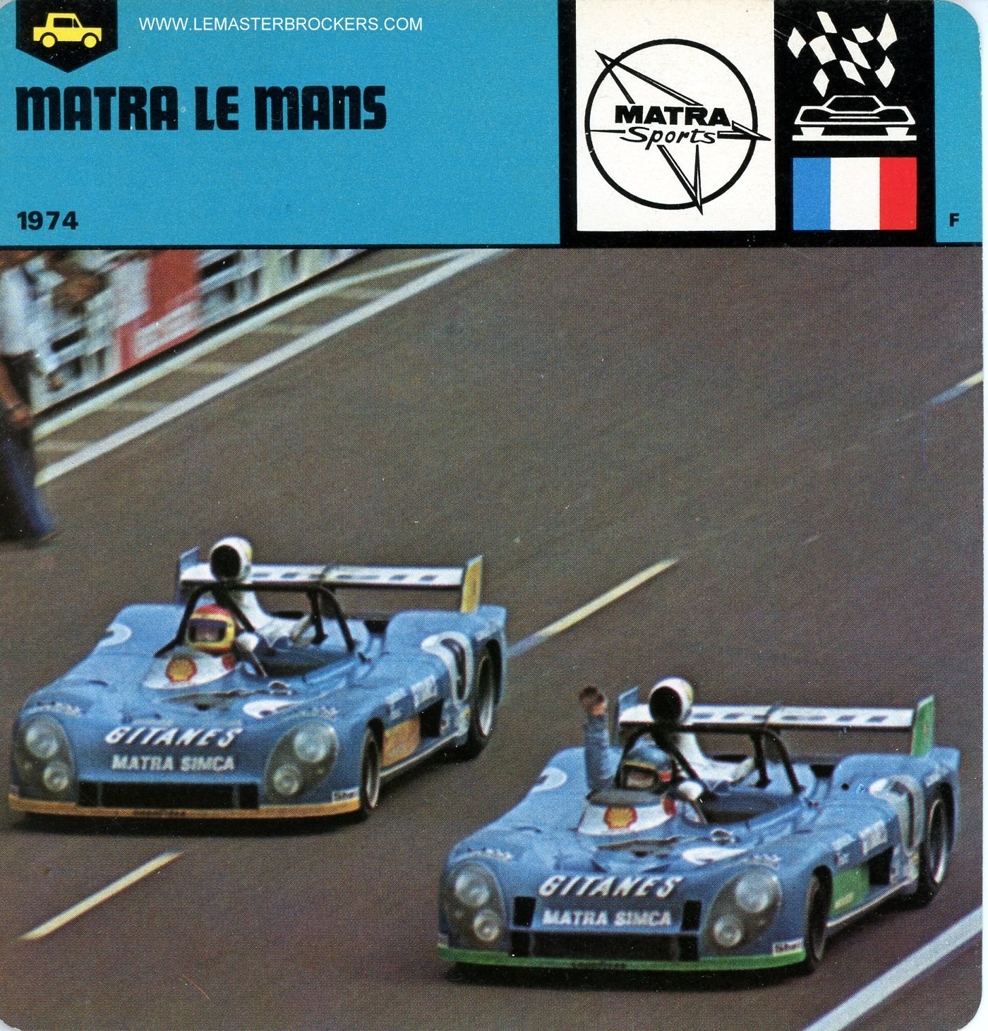 CARS-CARD-FICHE MATRA LA MANS 1974