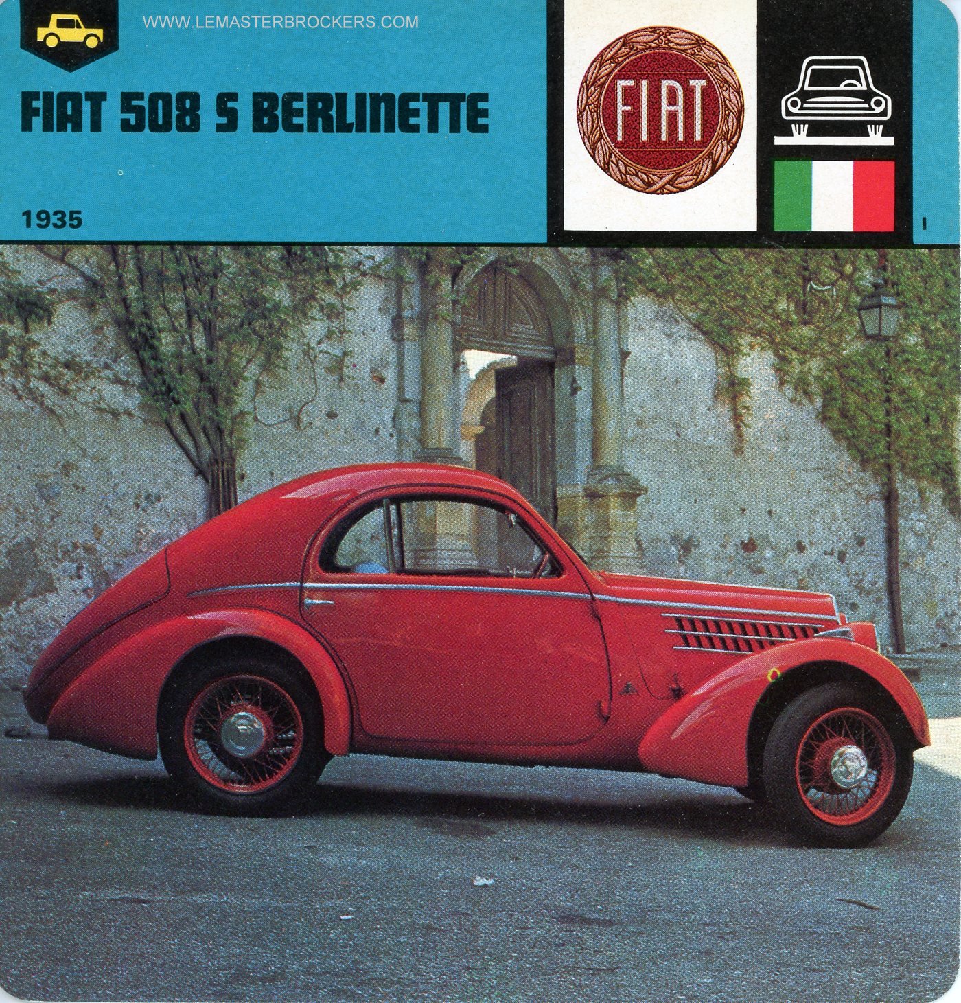 PHOTO-FICHE FIAT 508S BERLINETTE 1935