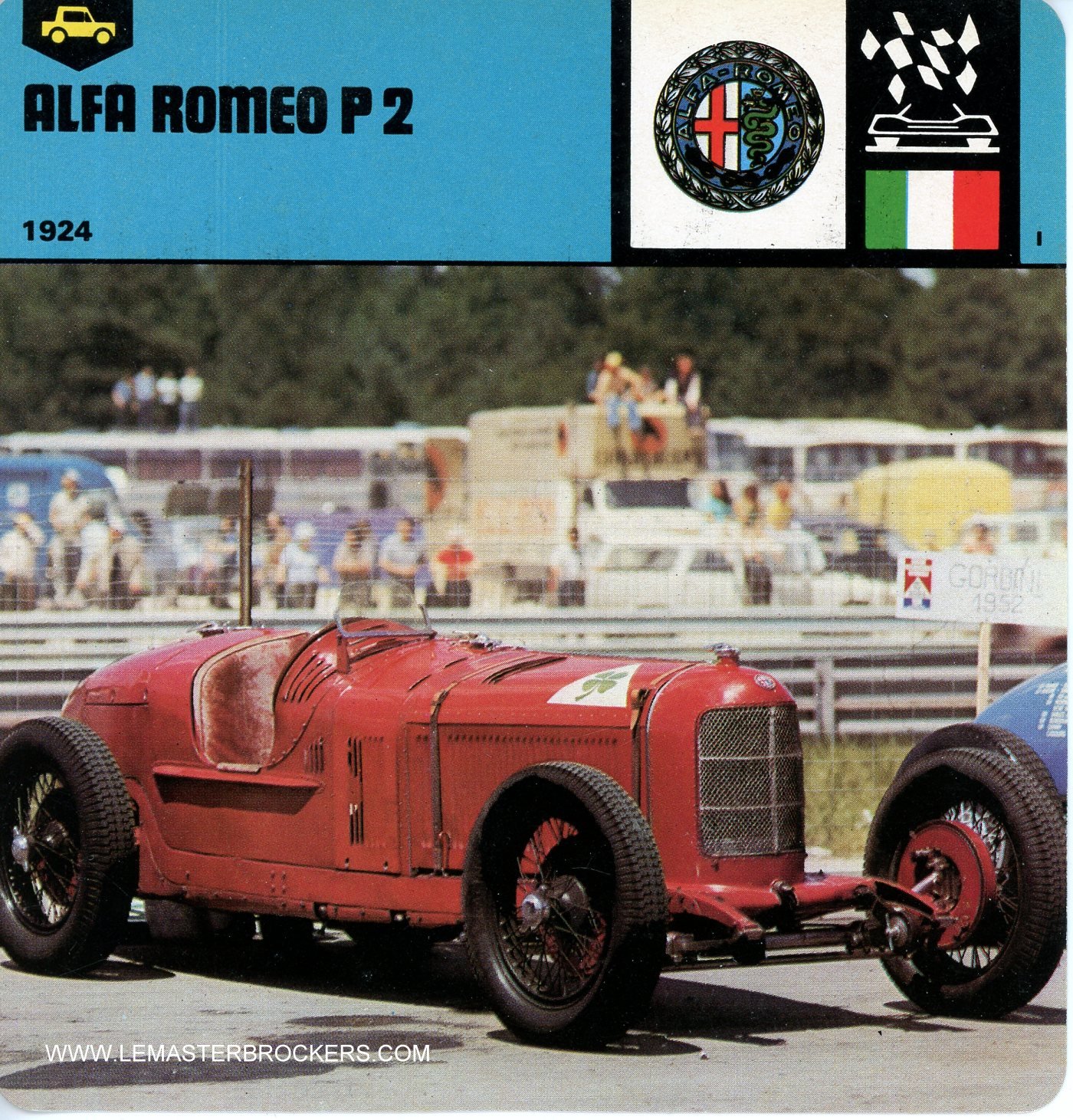 FICHE AUTO ALFA ROMEO P2 CARS CARD LEMASTERBROCKERS