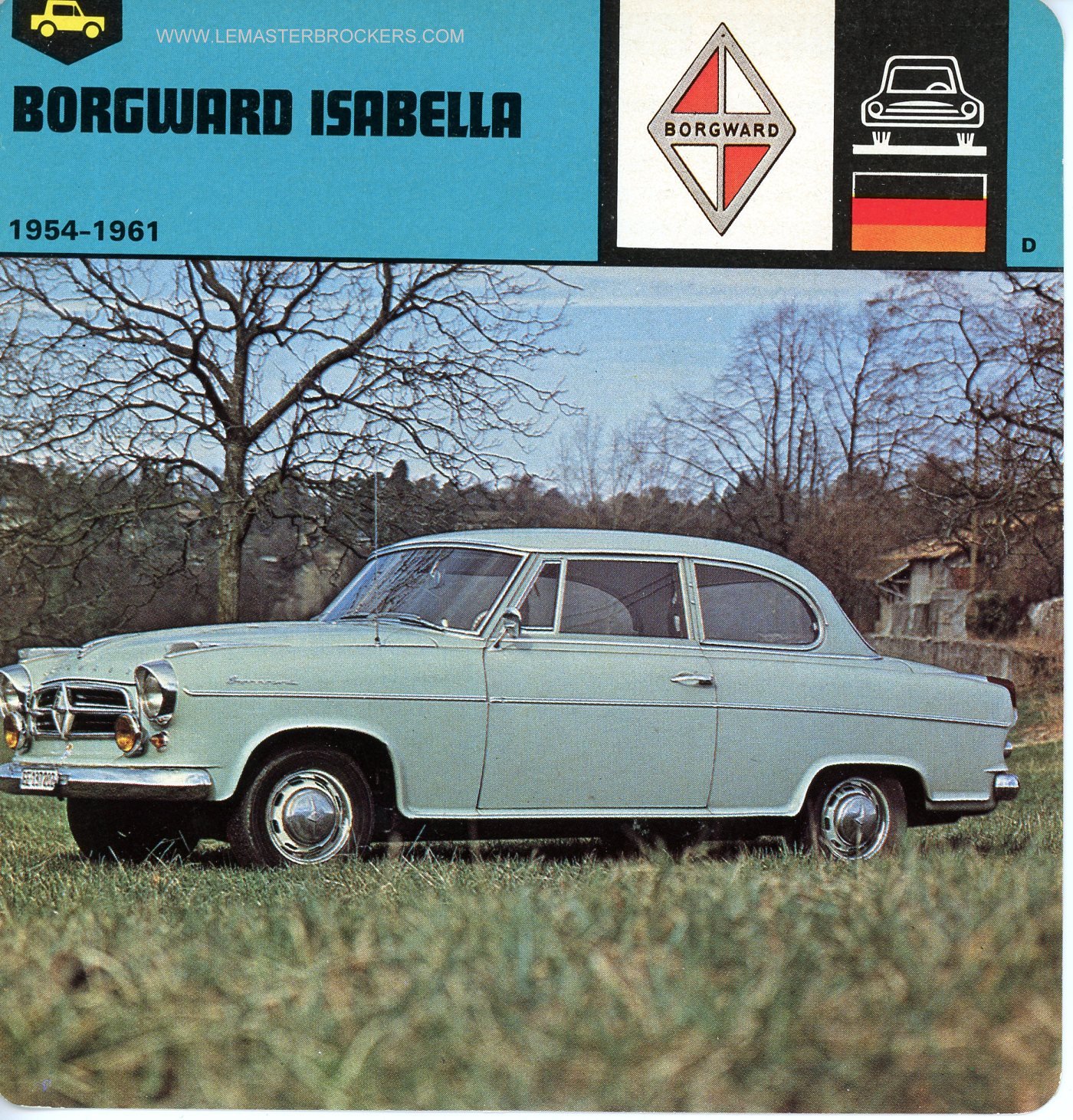 PHOTOFICHE BORGWARD ISABELLA 1954-1961