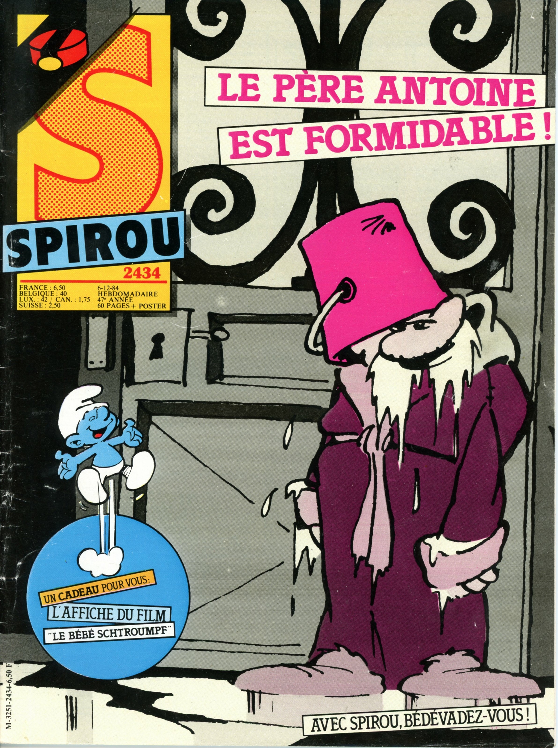 JOURNAL-SPIROU-2434-1984-POSTER-SCHTROUMPF-LEMASTERBROCKERS