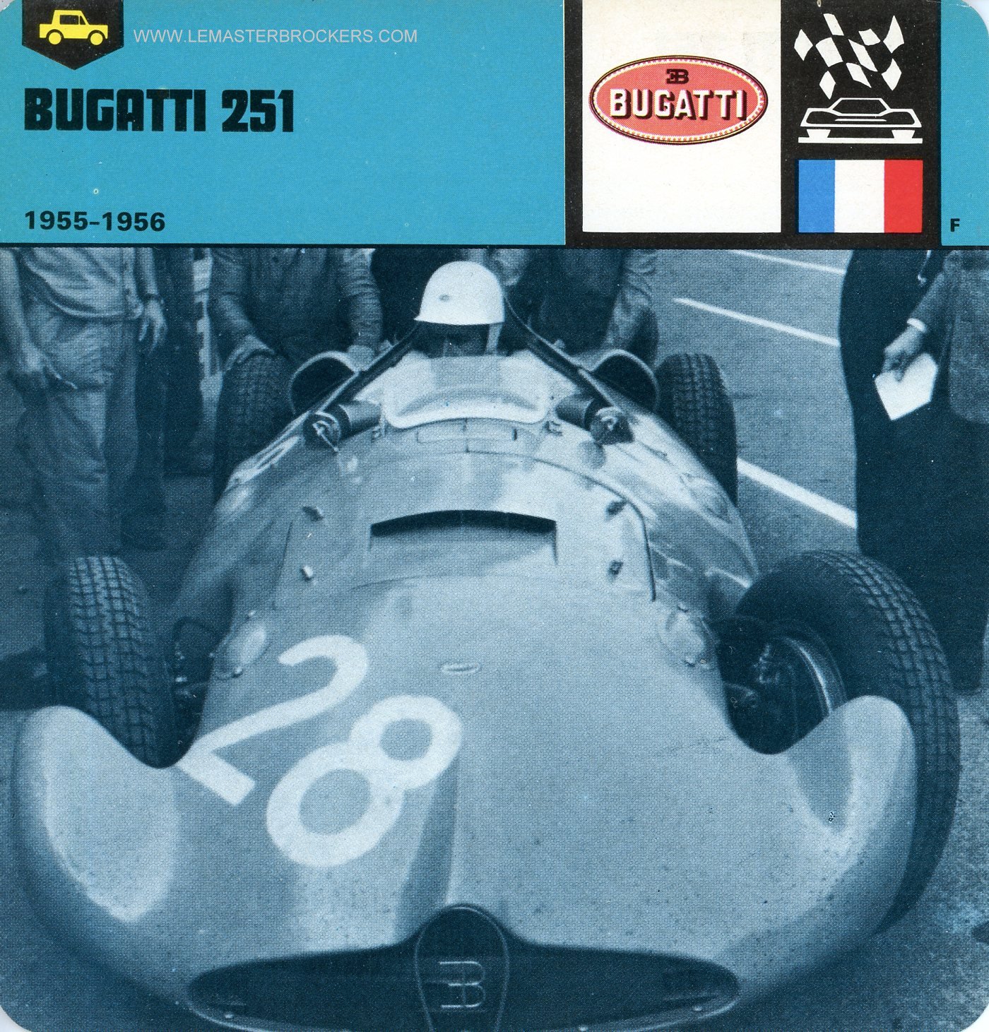 PHOTO-FICHE AUTO BUGATTI 251  1955-1956