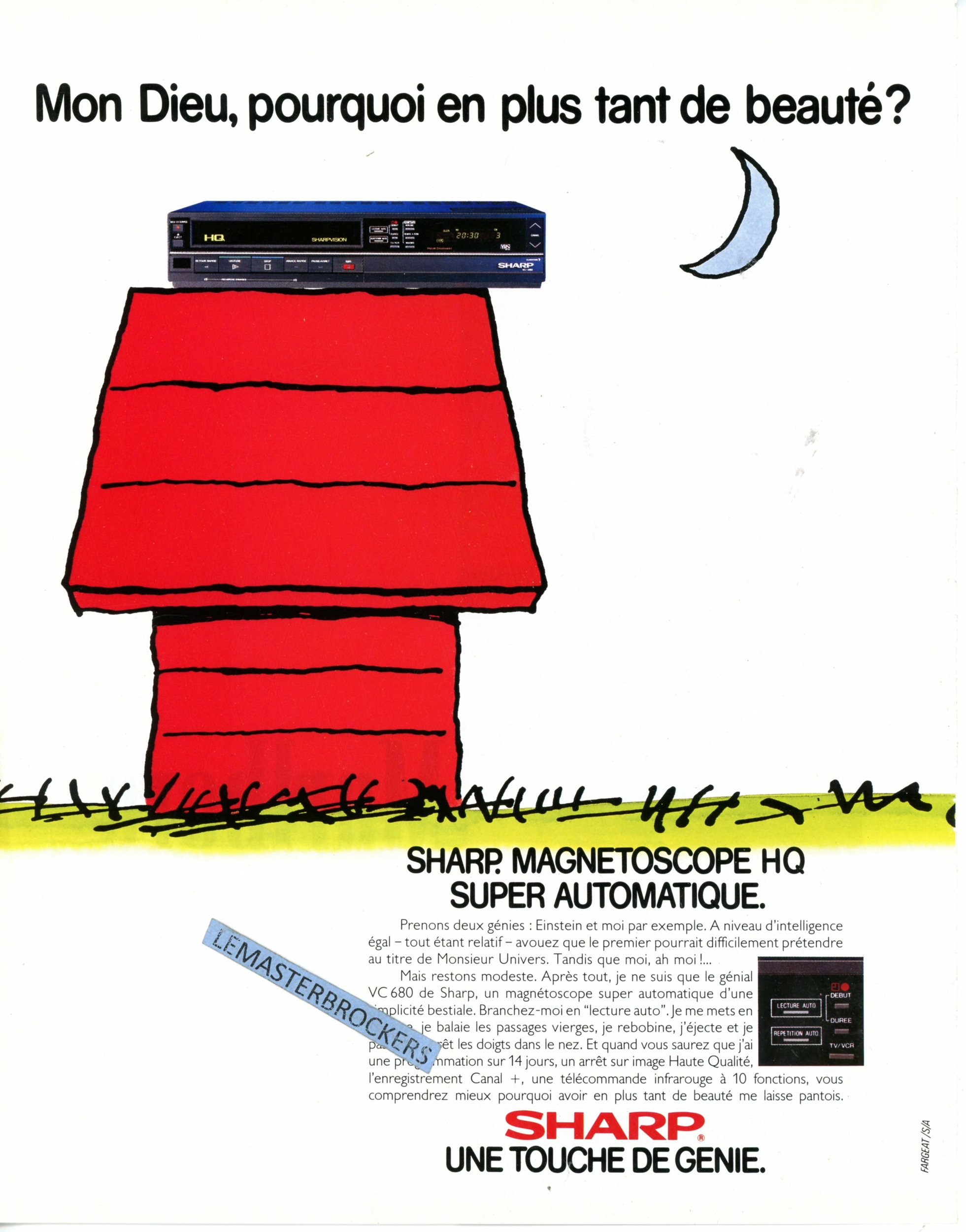 SHARP VC680 MAGNÉTOSCOPE PUBLICITÉ PRESSE PUB ADVERTISING LEMASTERBROCKERS VINTAGE