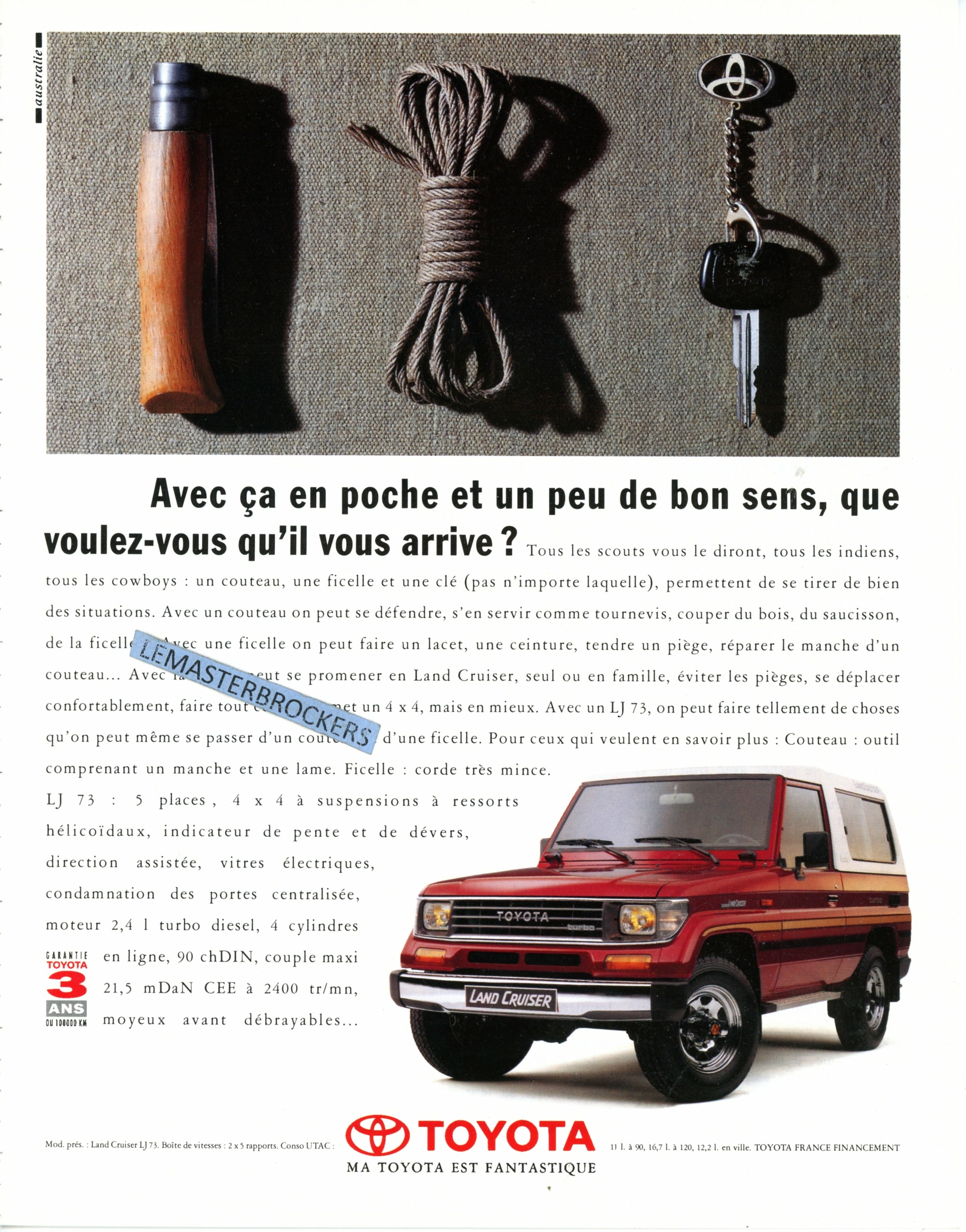 TOYOTA LAND CRUISER PUBLICITÉ PRESSE PUB ADVERTISING LEMASTERBROCKERS VINTAGE