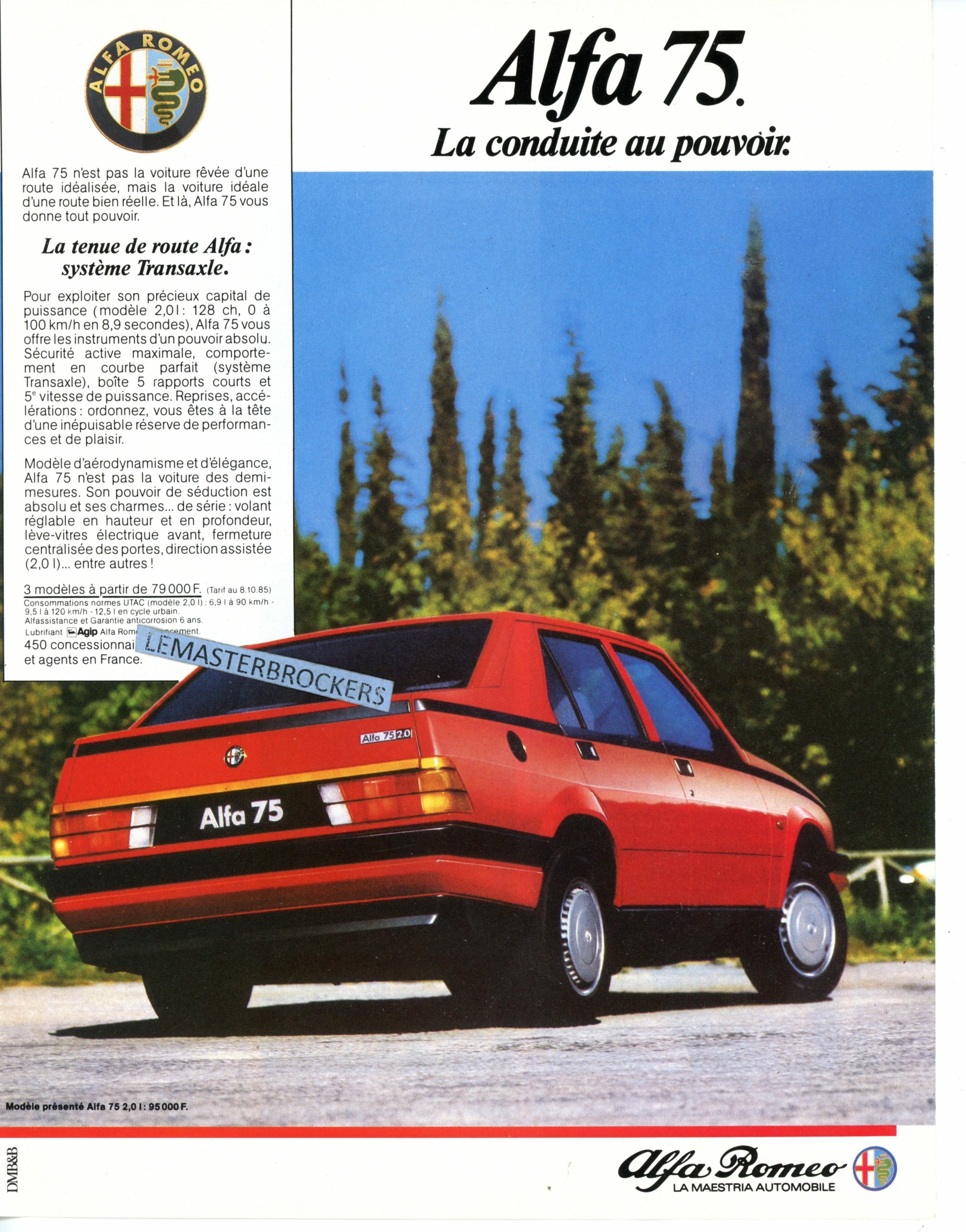 ALFA 75 PUBLICITÉ PRESSE PUB ADVERTISING LEMASTERBROCKERS VINTAGE