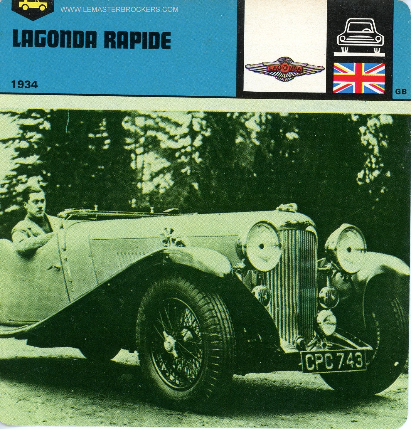 PHOTO-FICHE LAGONDA RAPIDE 1934