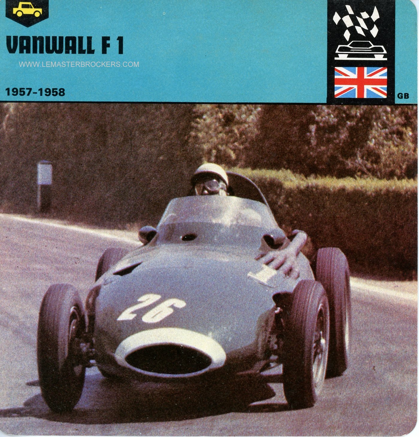 FICHE AUTO VANWALL F1 1957-1958
