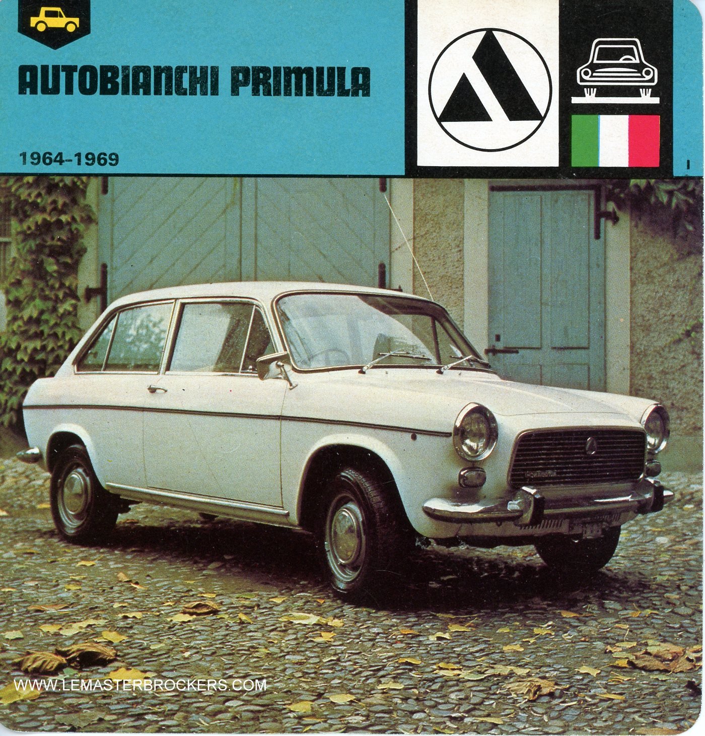 FICHE AUTOBIANCHIA PRIMULA CARS CARD LEMASTERBROCKERS