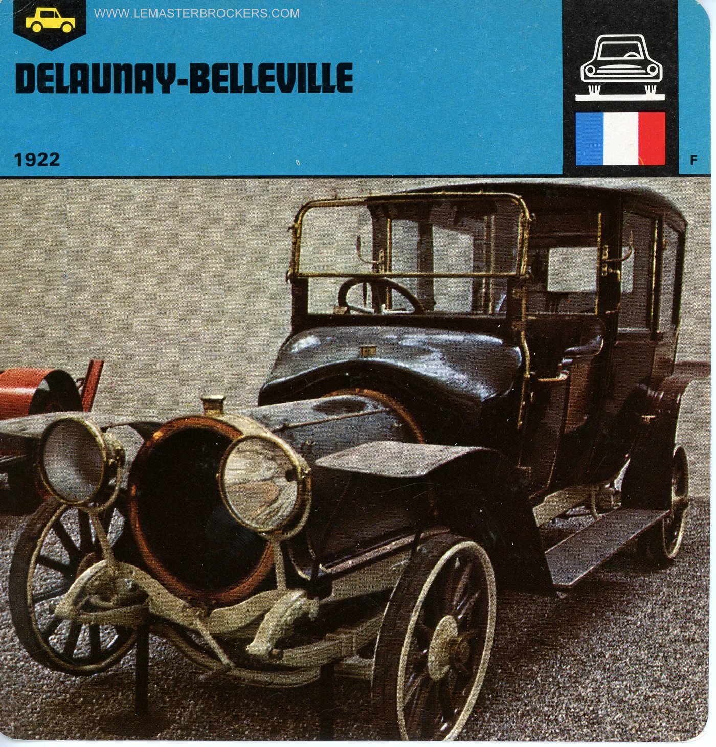FICHE AUTO DEMAUNAY BELLEVILLE 1922-CARS-CARD