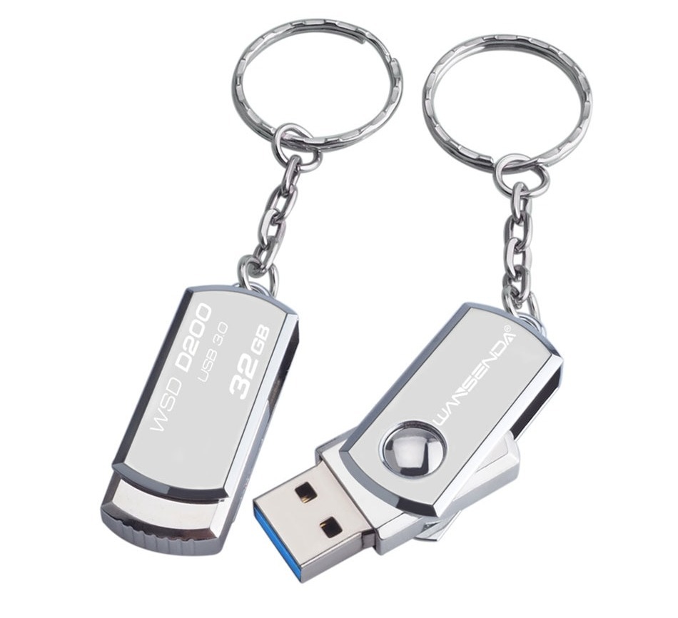 Porte-clés en cuir avec clé USB 64 GB