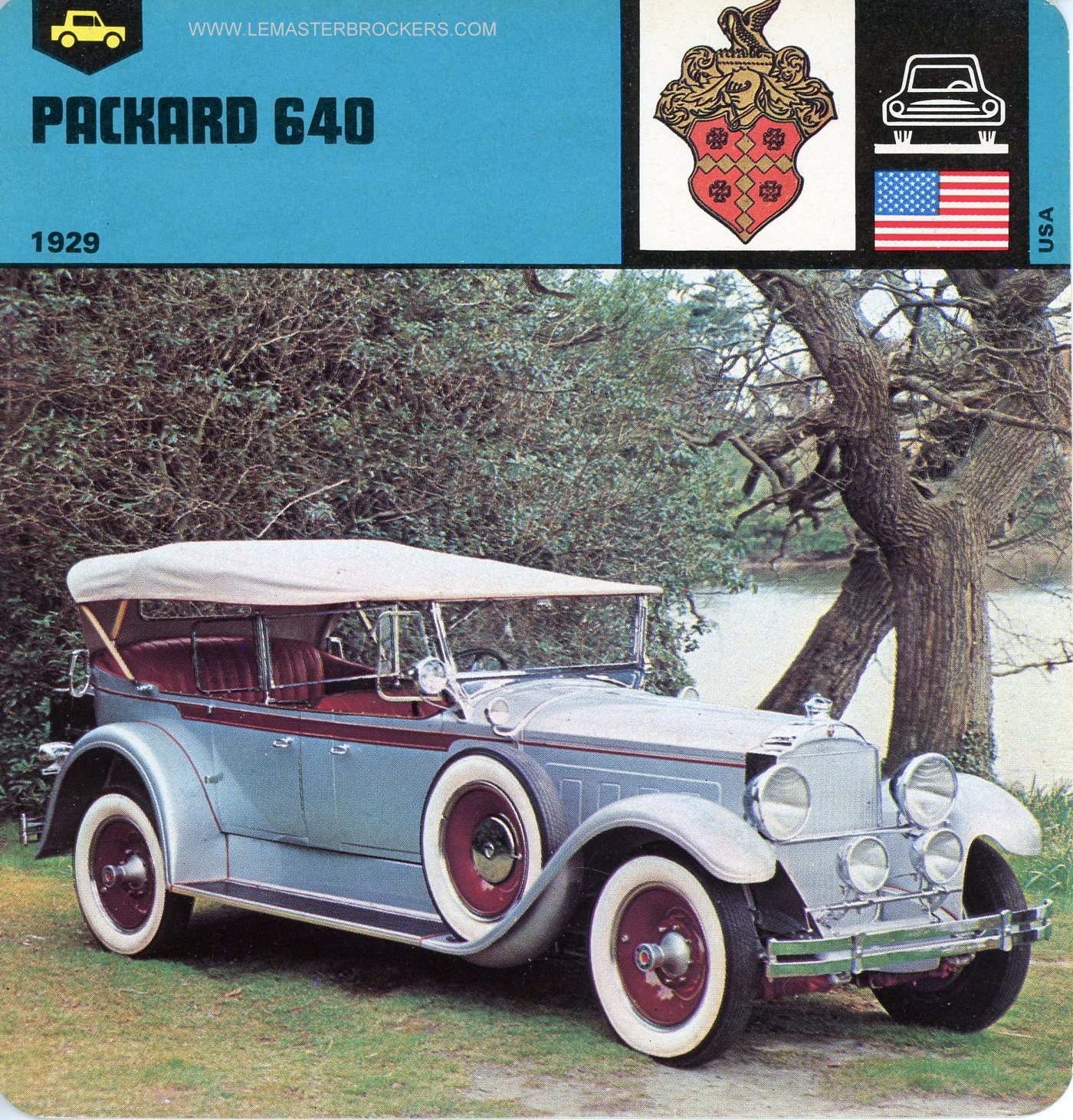 FICHE AUTO PACKARD 640  1929