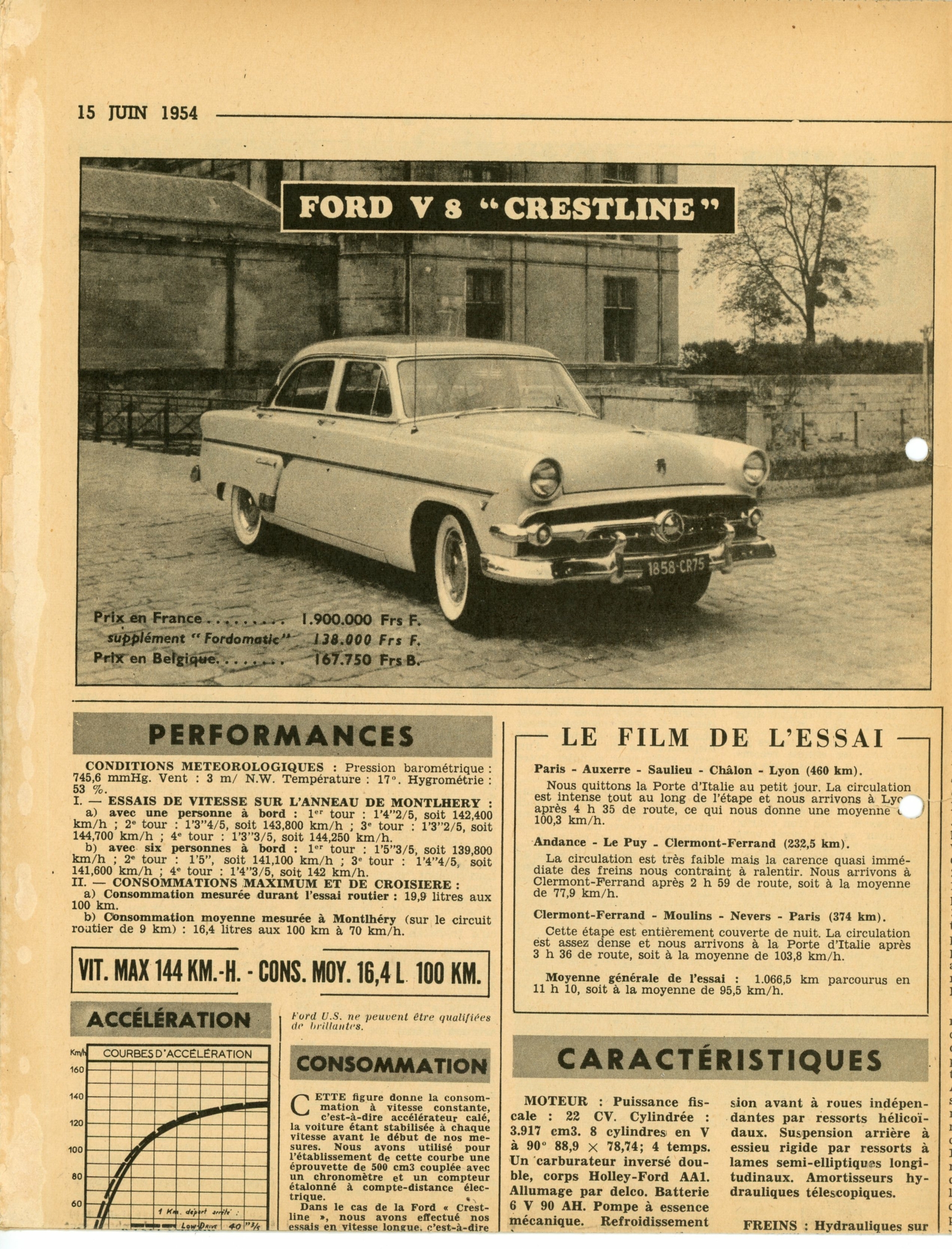 FORD-V8-CRESTLINE-ARTICLE-PRESSE-1954-LEMASTERBROCKERS