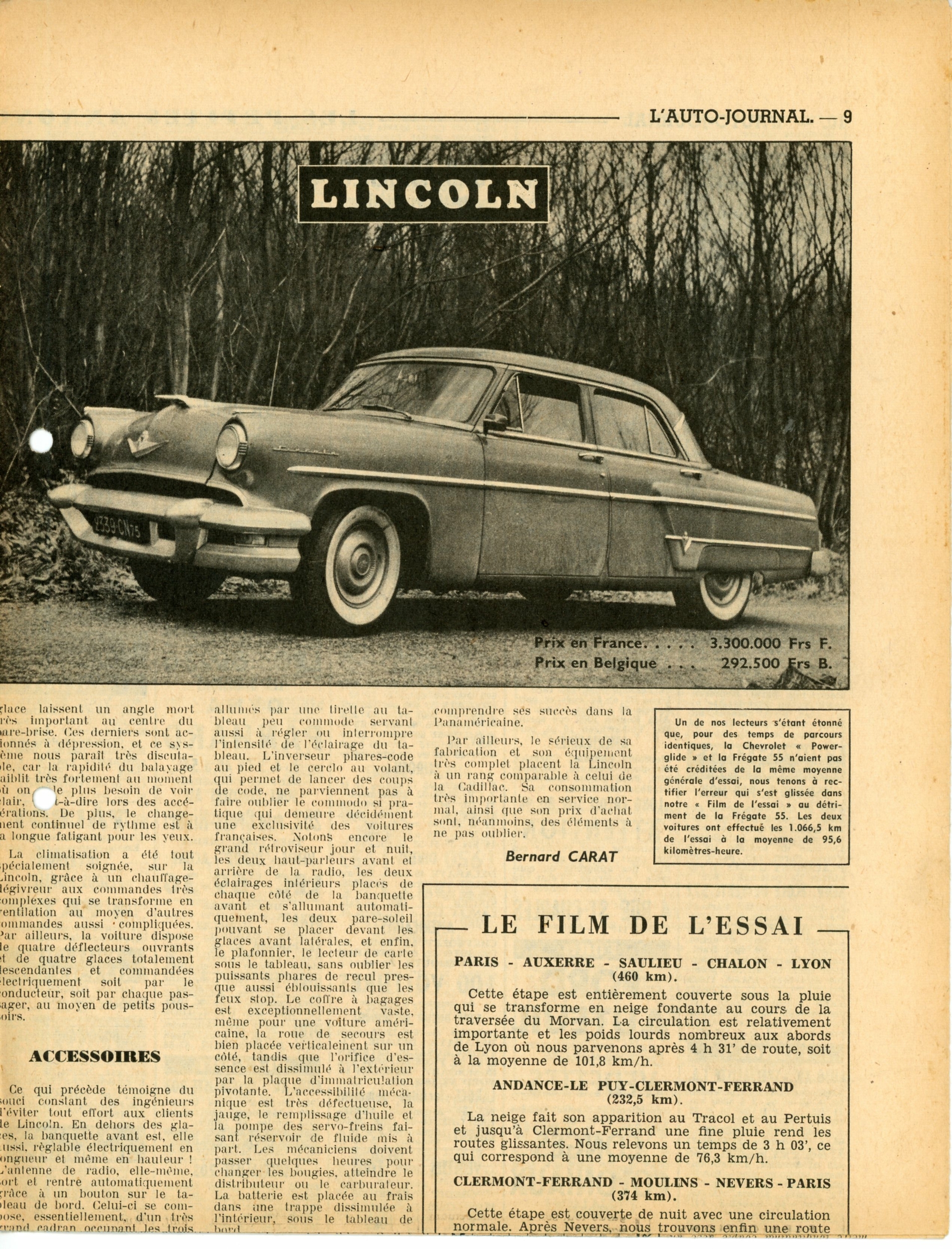 LINCOLN-1954-ARTICLE-PRESSE-LEMASTERBROCKERS