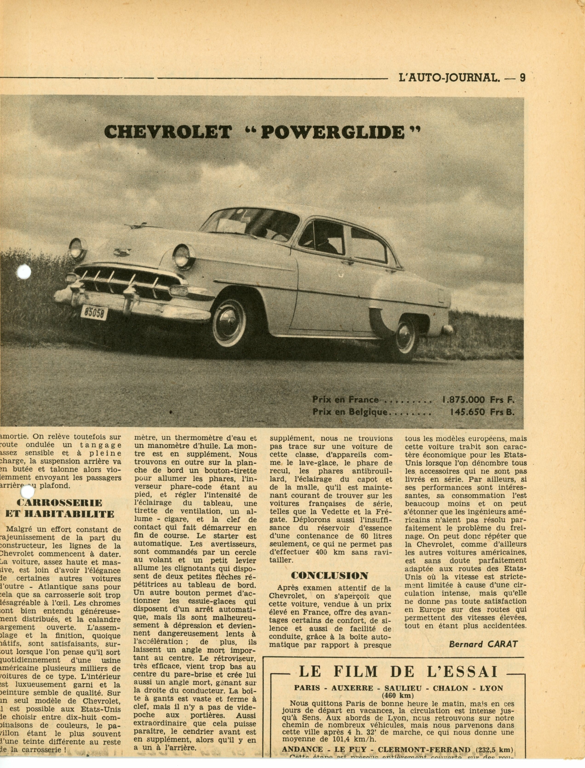CHEVROLET-POWERGLIDE-ARTICLE-PRESSE-LEMASTERBROCKERS-1954