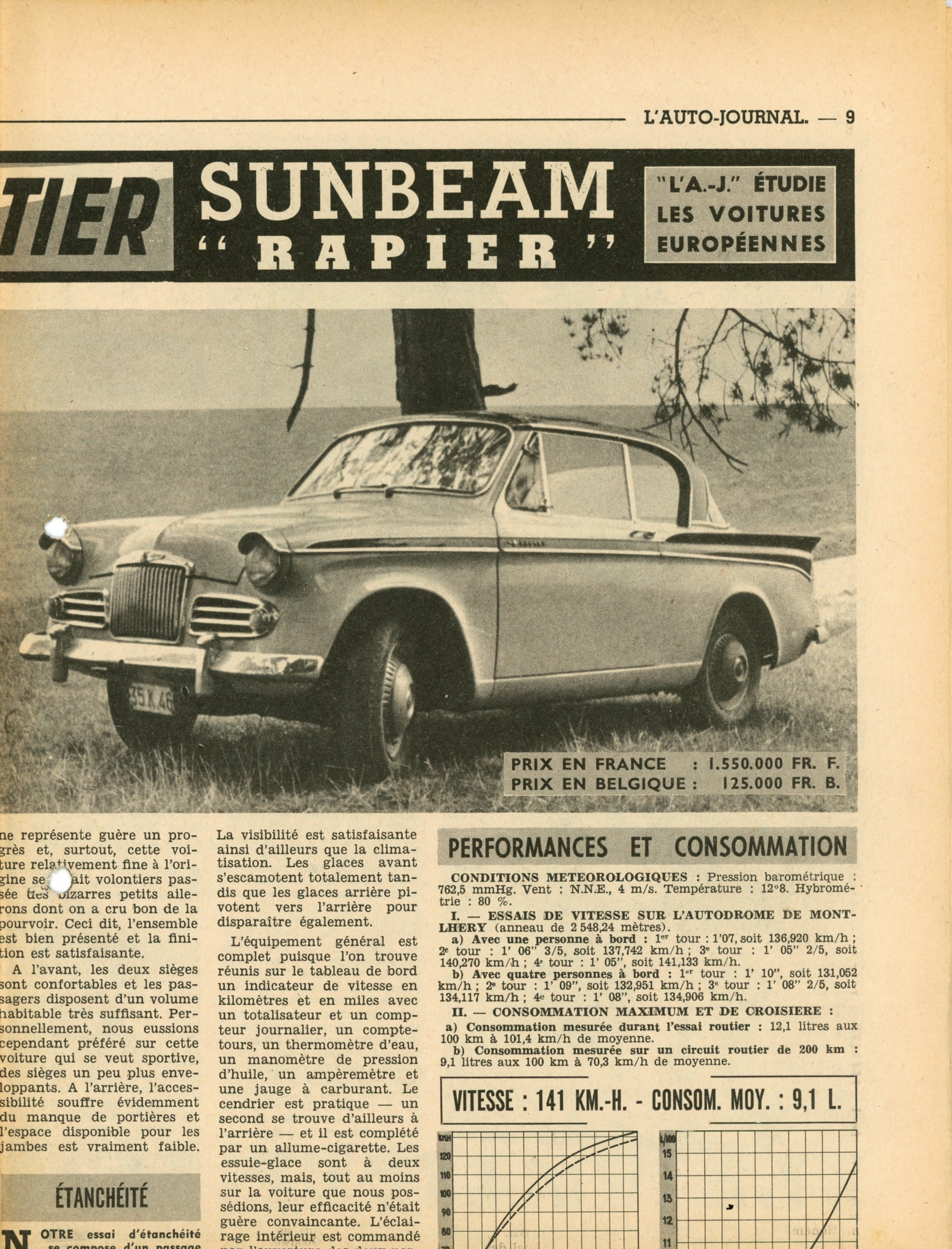 SUNBEAM-RAPIER-ARTICLE-PRESSE-LEMASTERBROCKERS-1958